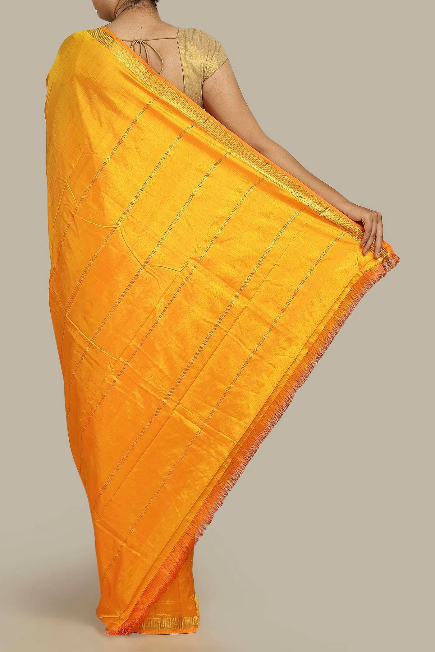 Orange Kanchipuram Silk Saree