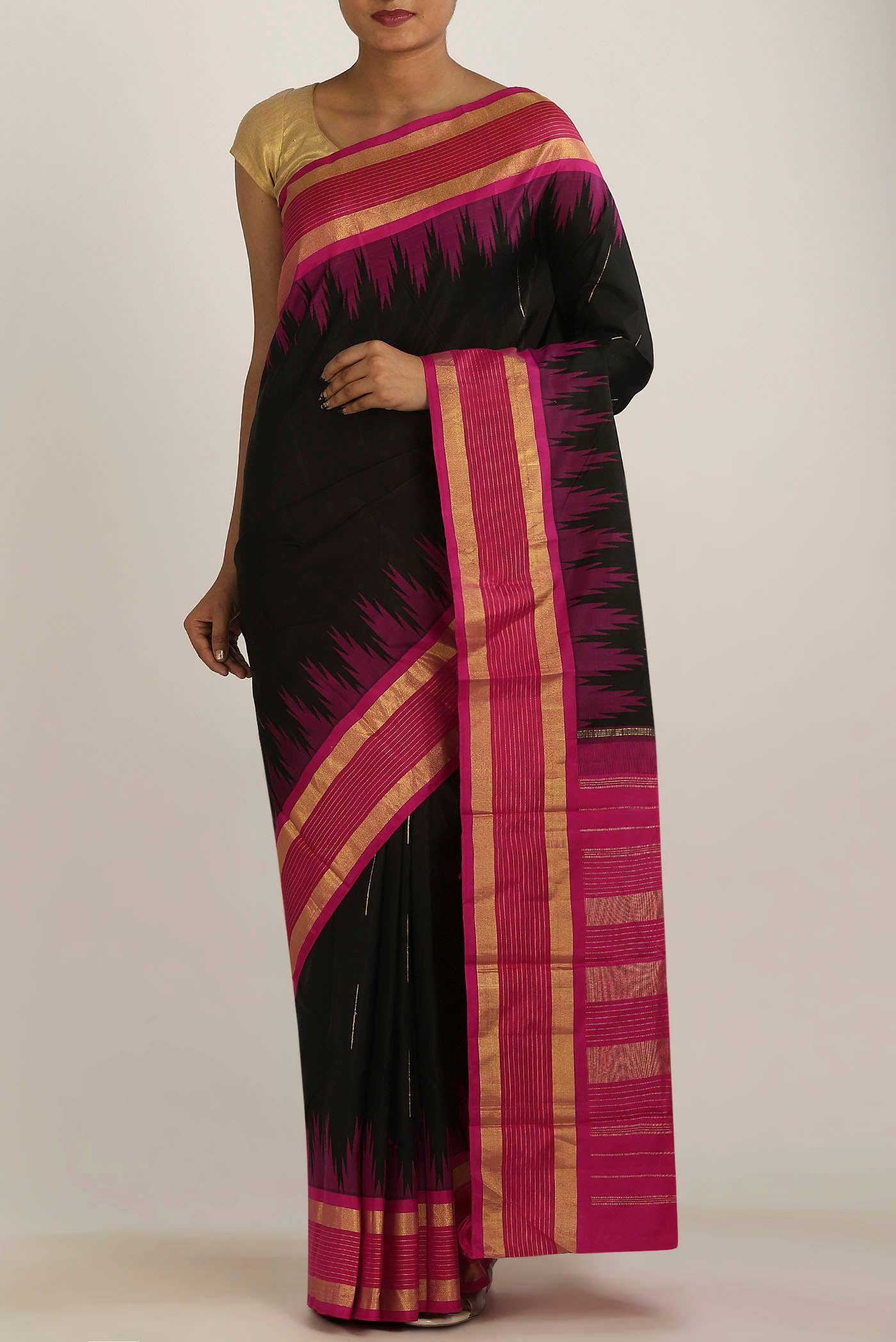 Black Kanchipuram Silk Saree