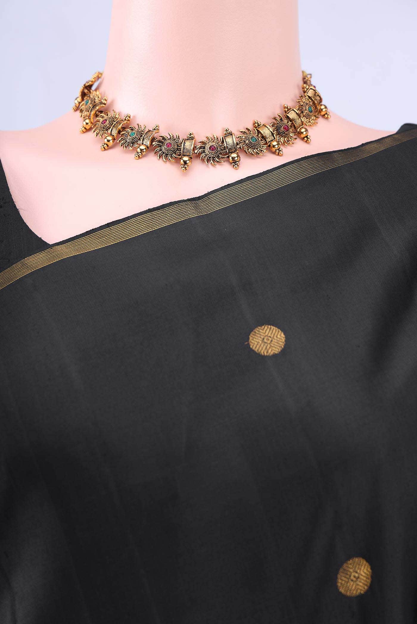 Black Kanchipuram Silk Saree