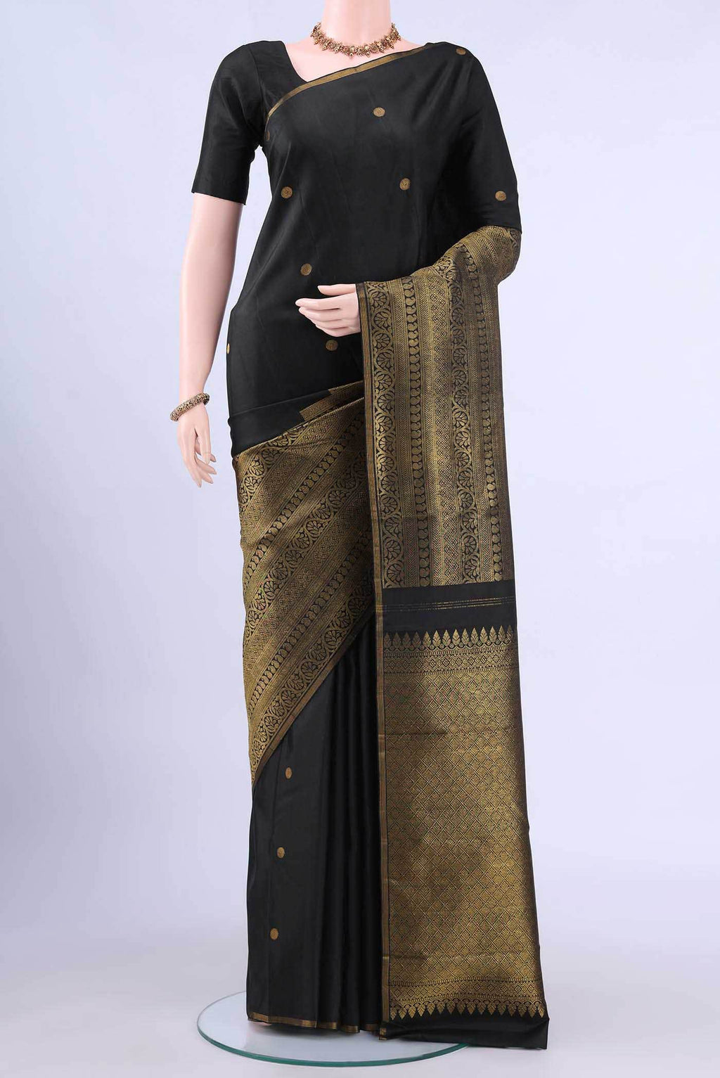 Black Kanchipuram Silk Saree
