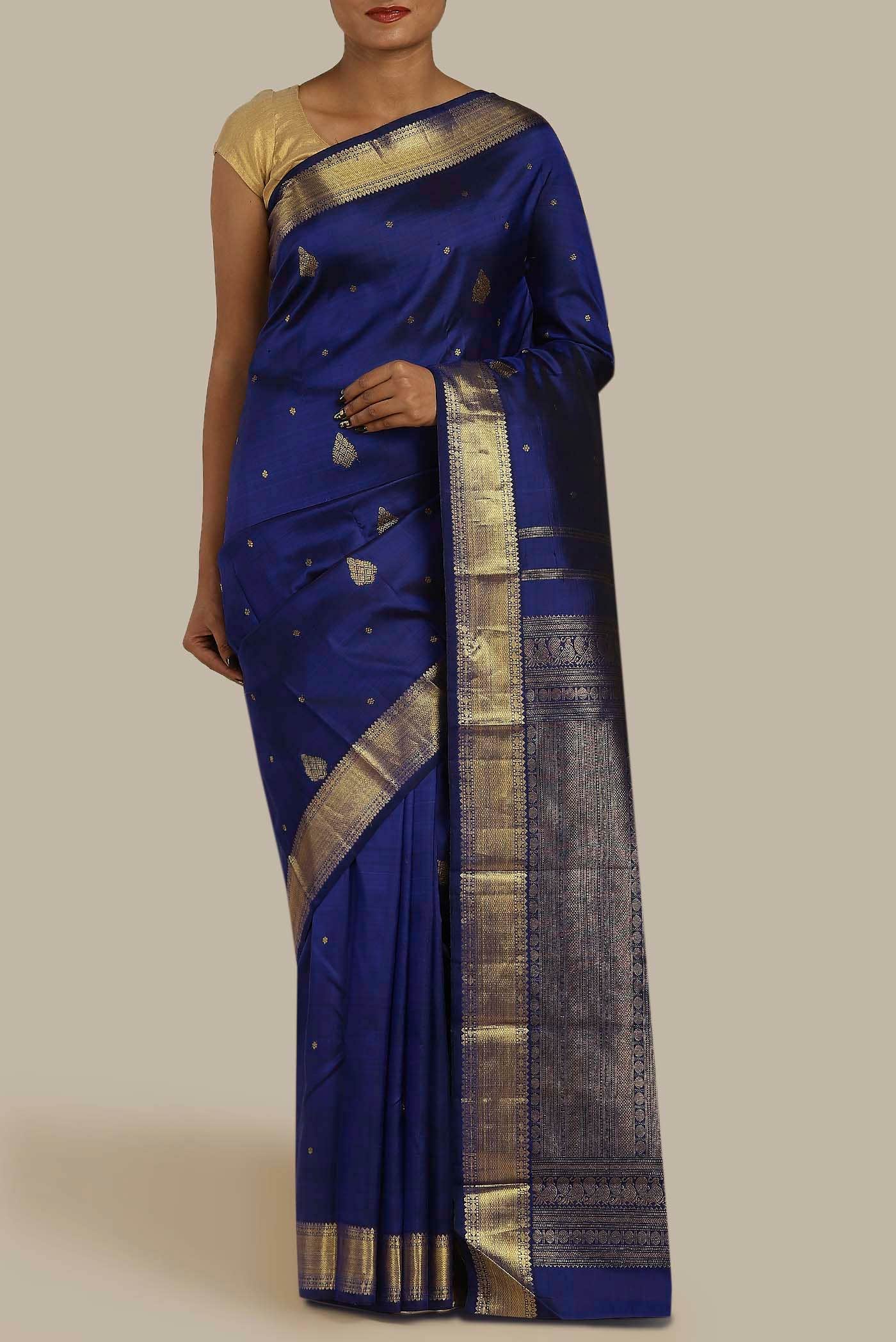 Blue Bangalore Silk Saree