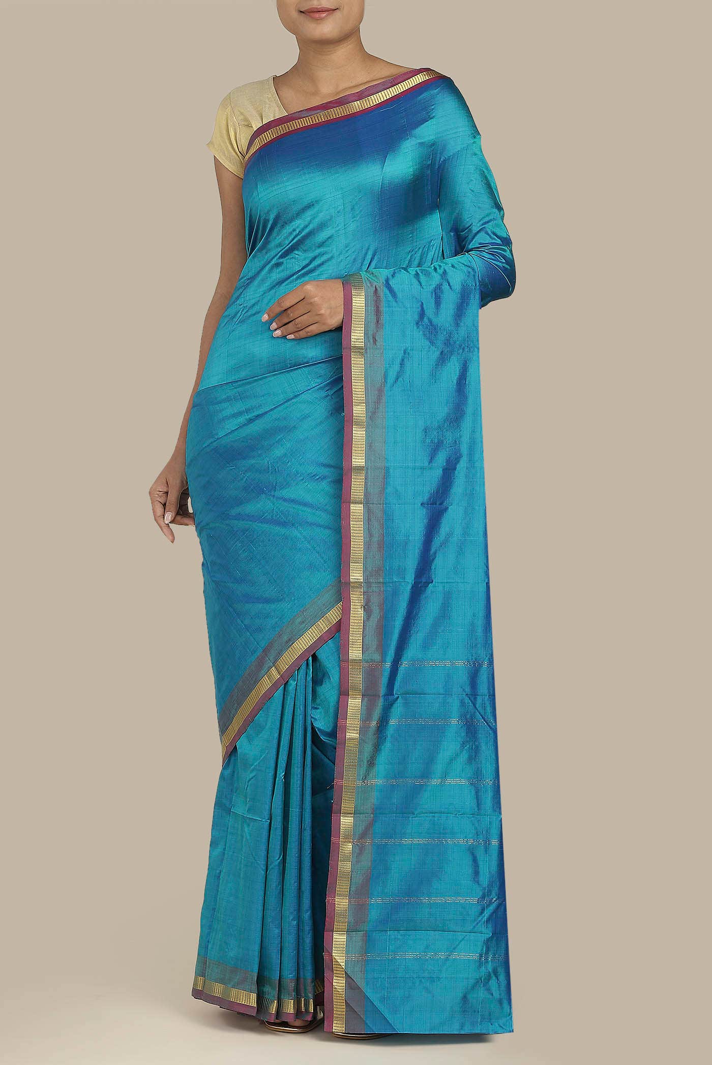 Blue Kanchipuram Silk Saree