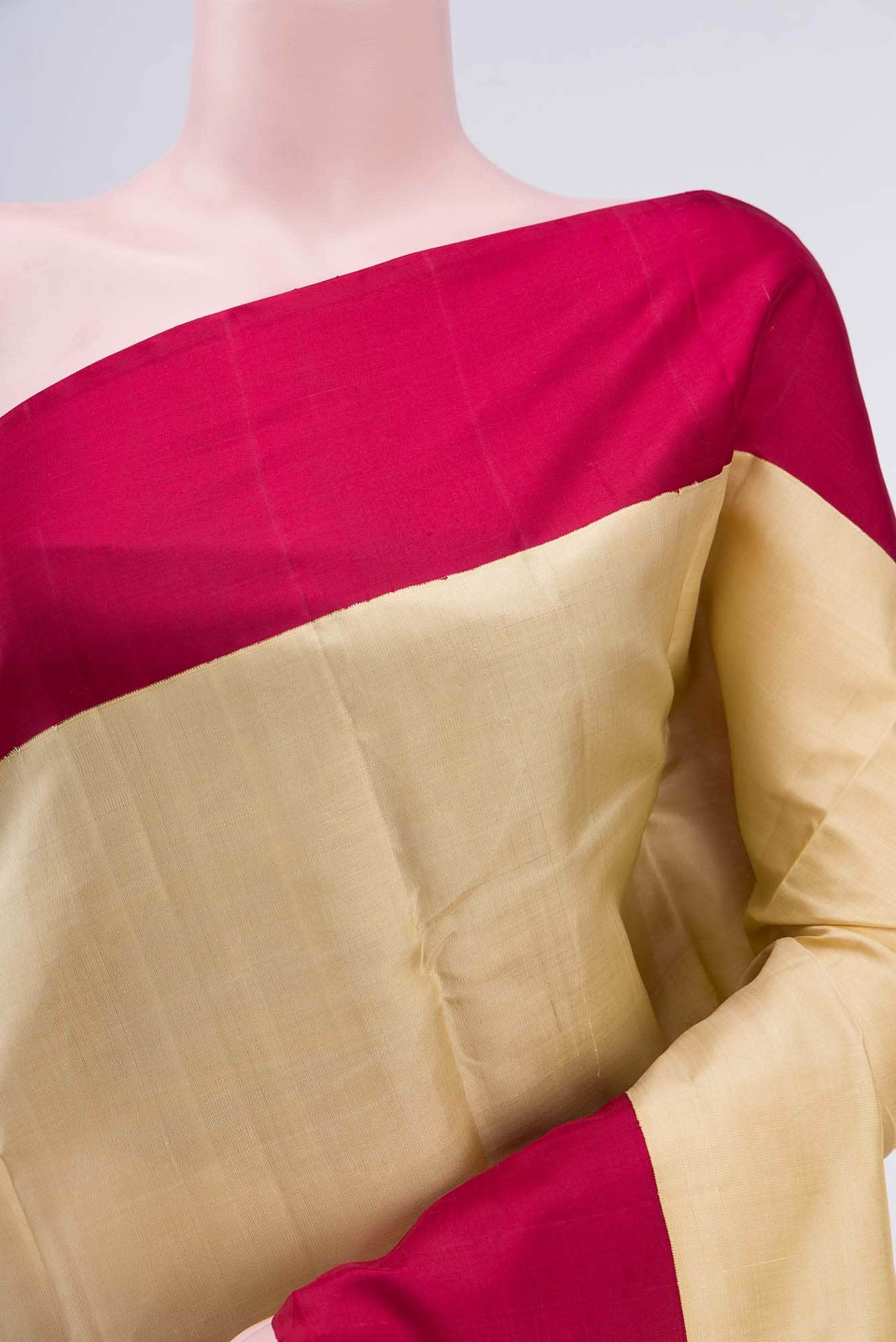 Beige Kanchipuram Silk Saree