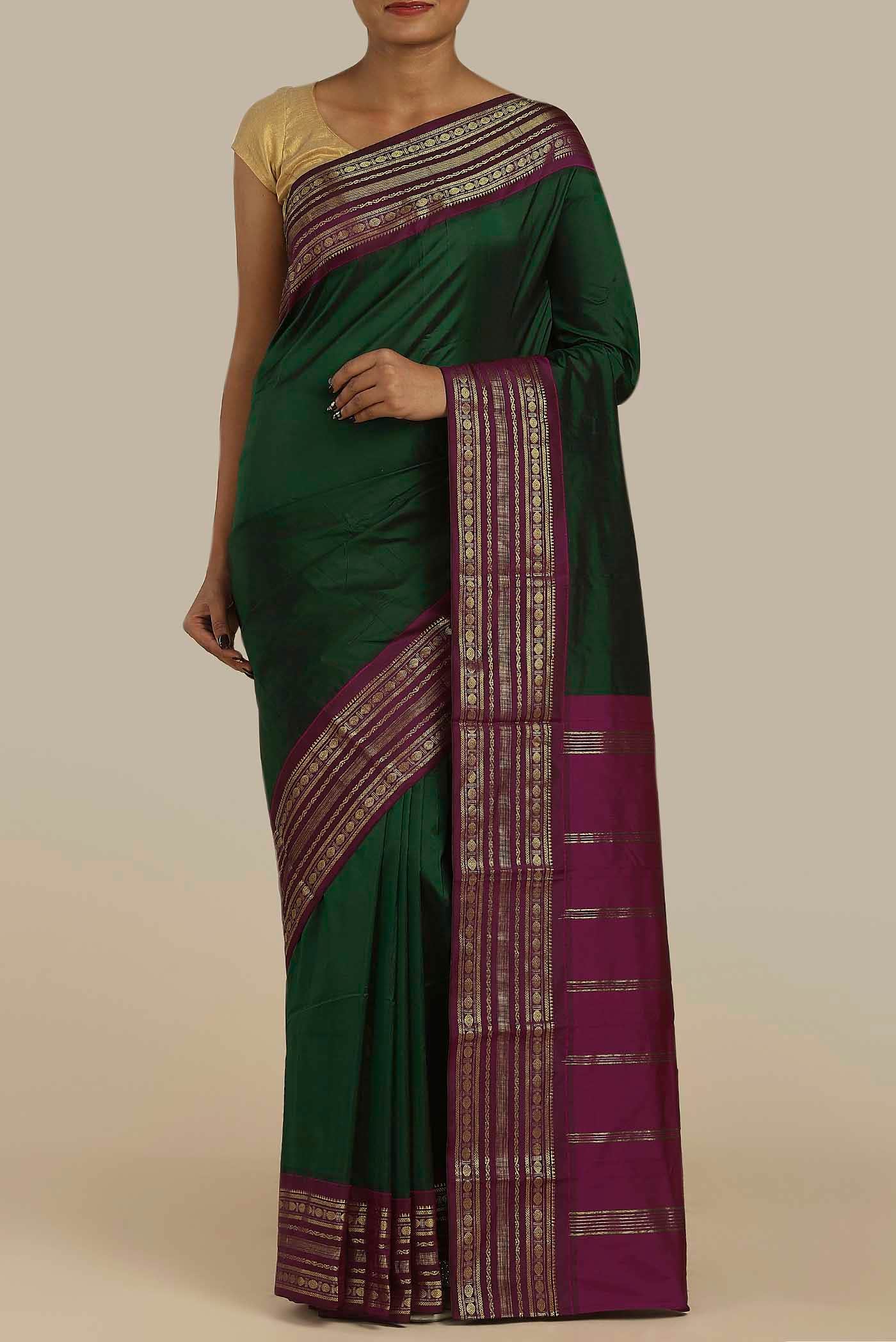 Green Bangalore Silk Saree
