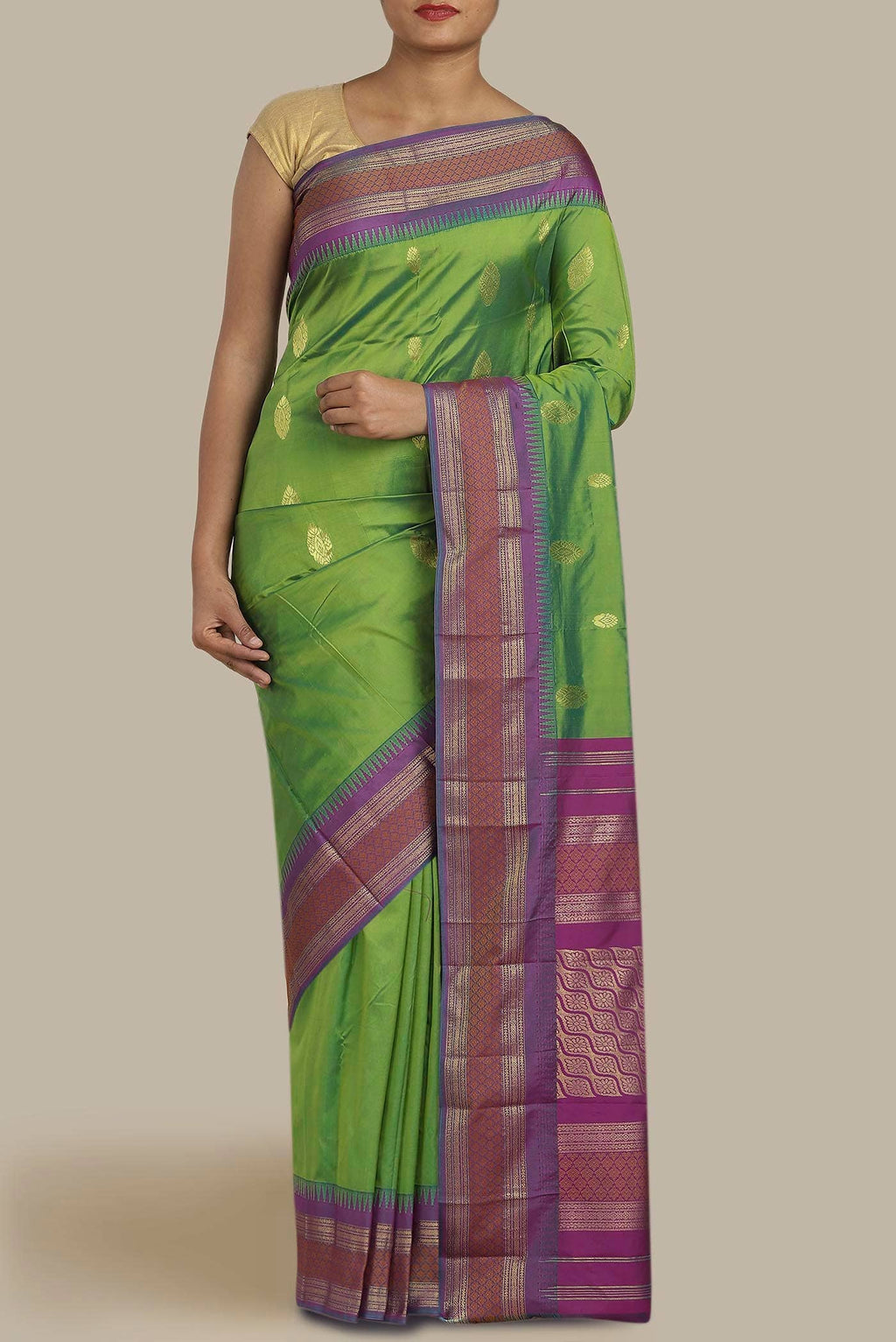 Green Blended Bangalore Silk Saree