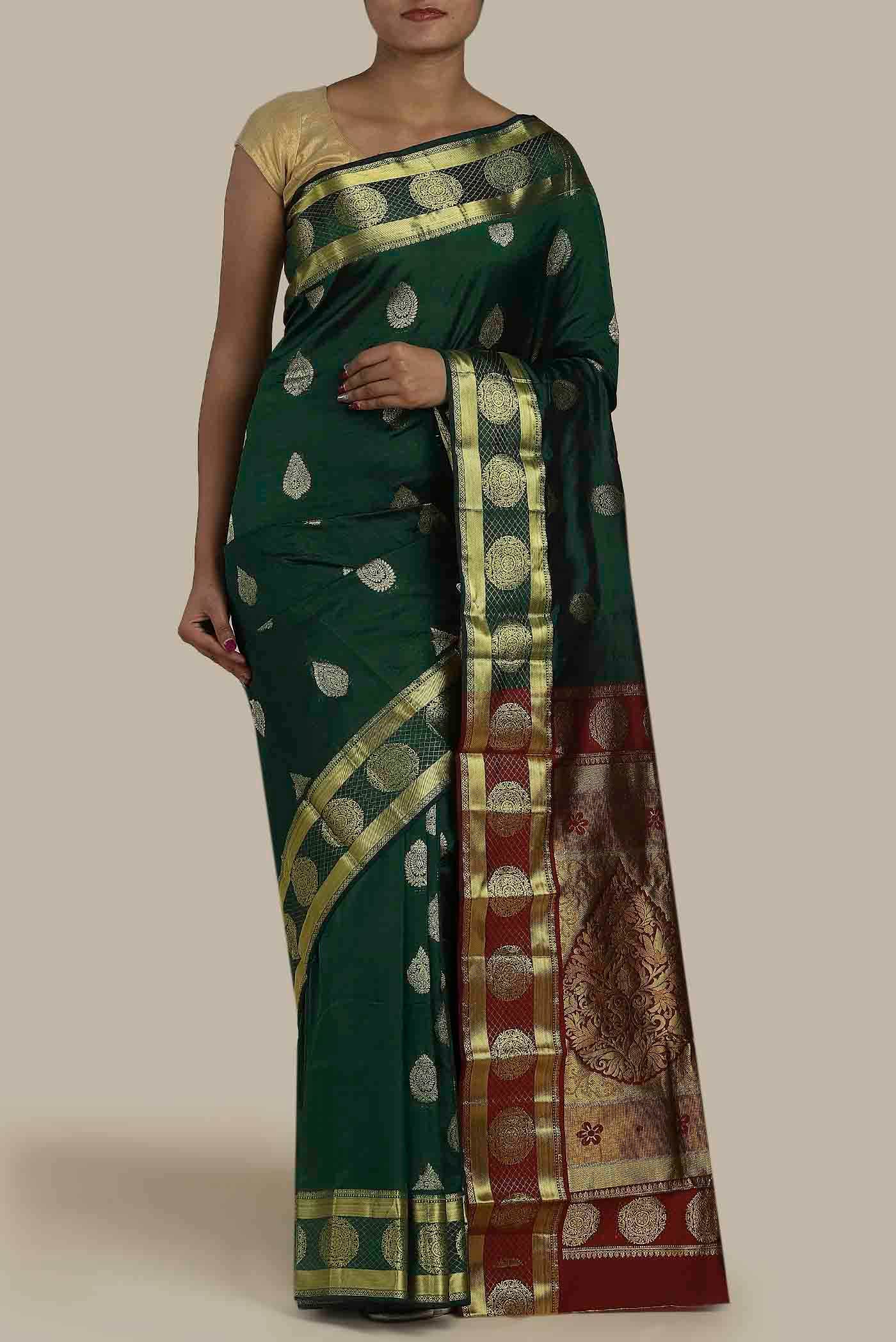Green Bangalore Silk Saree