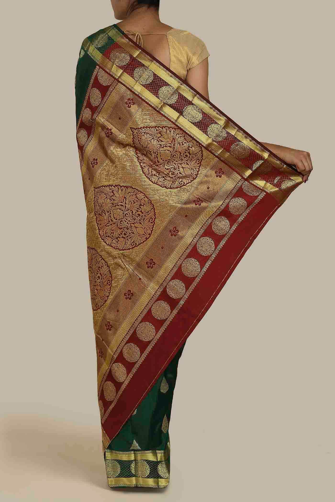 Green Bangalore Silk Saree