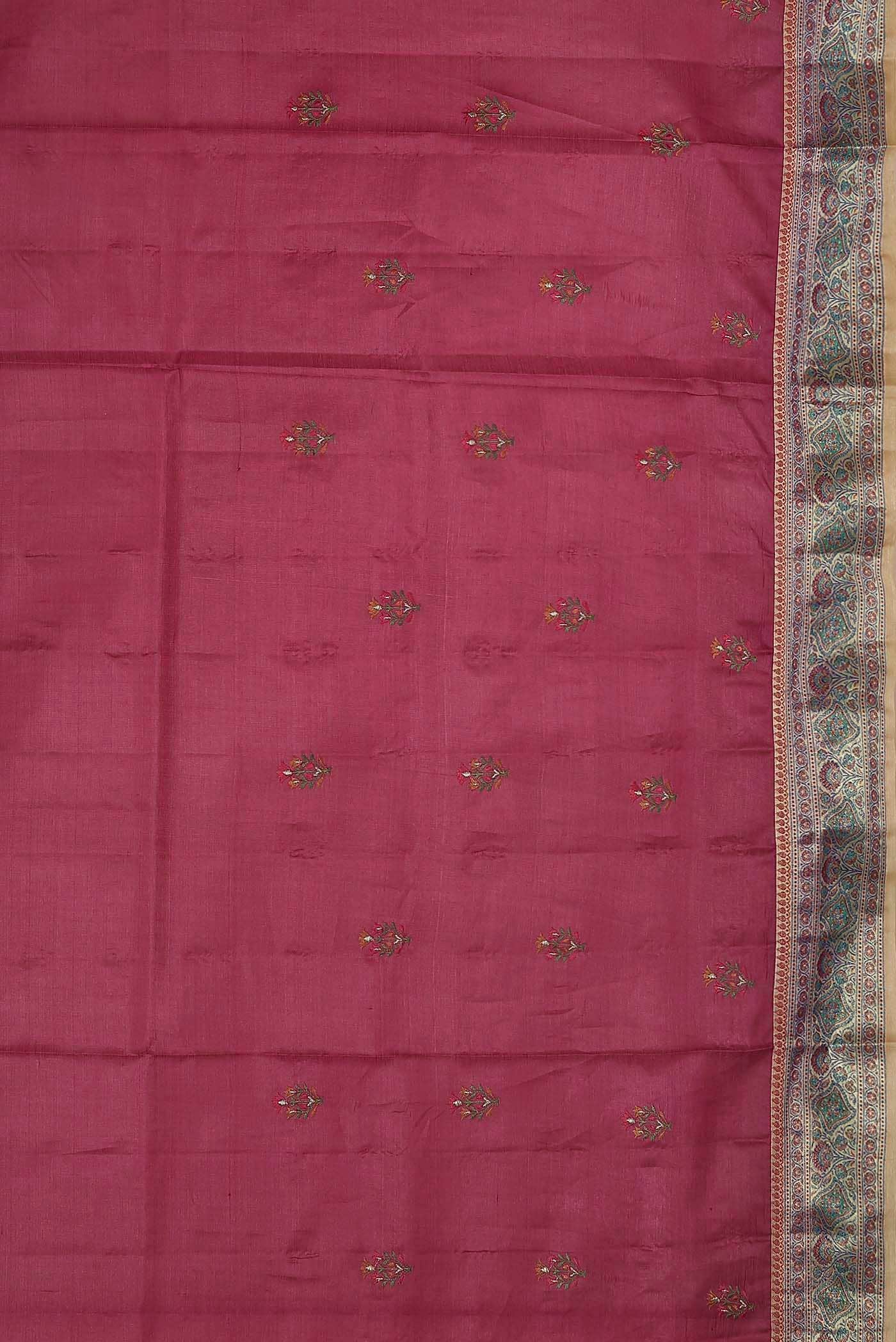 Pink Banarasi Tussar Silk Saree