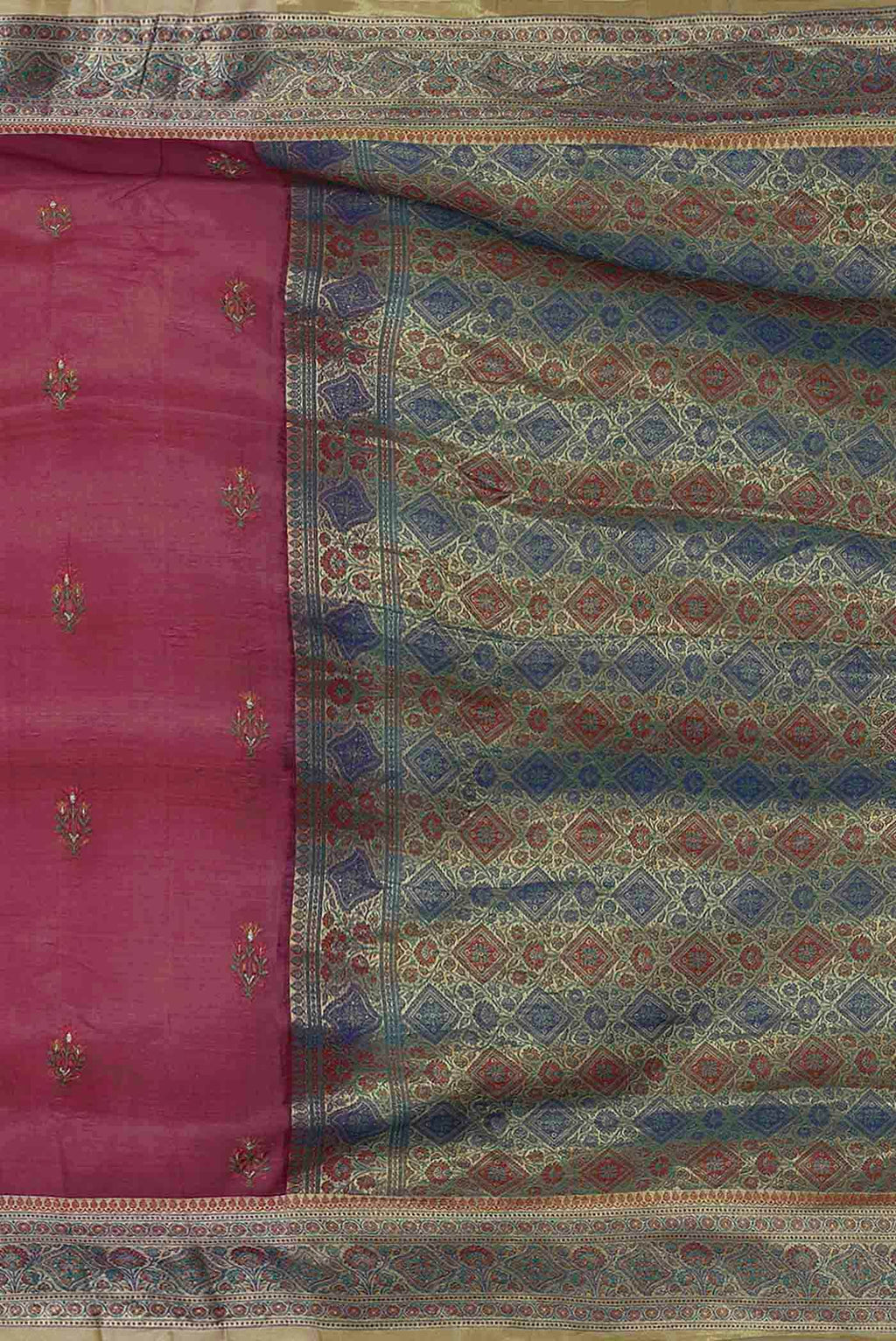 Pink Banarasi Tussar Silk Saree