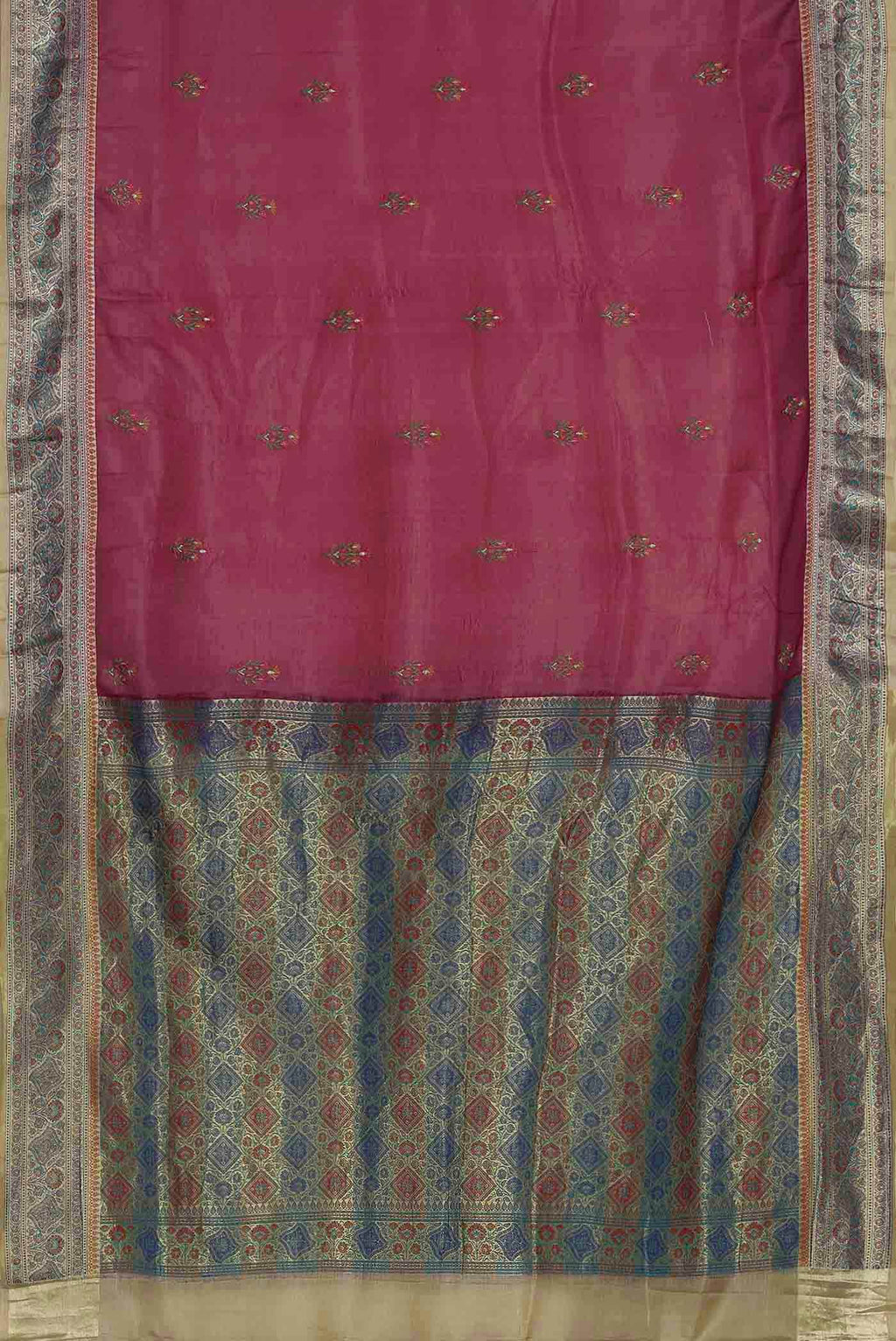 Pink Banarasi Tussar Silk Saree
