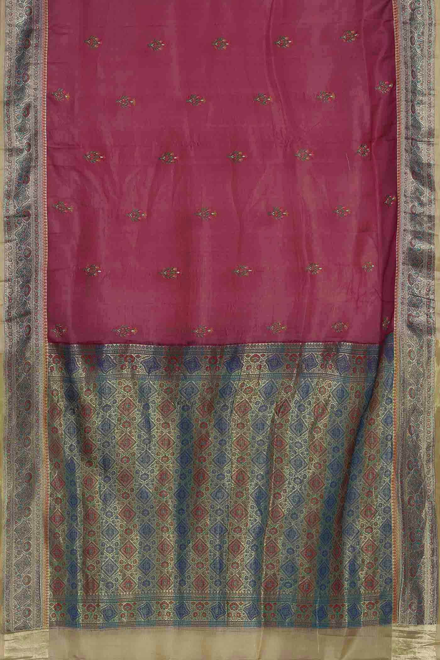 Pink Banarasi Tussar Silk Saree