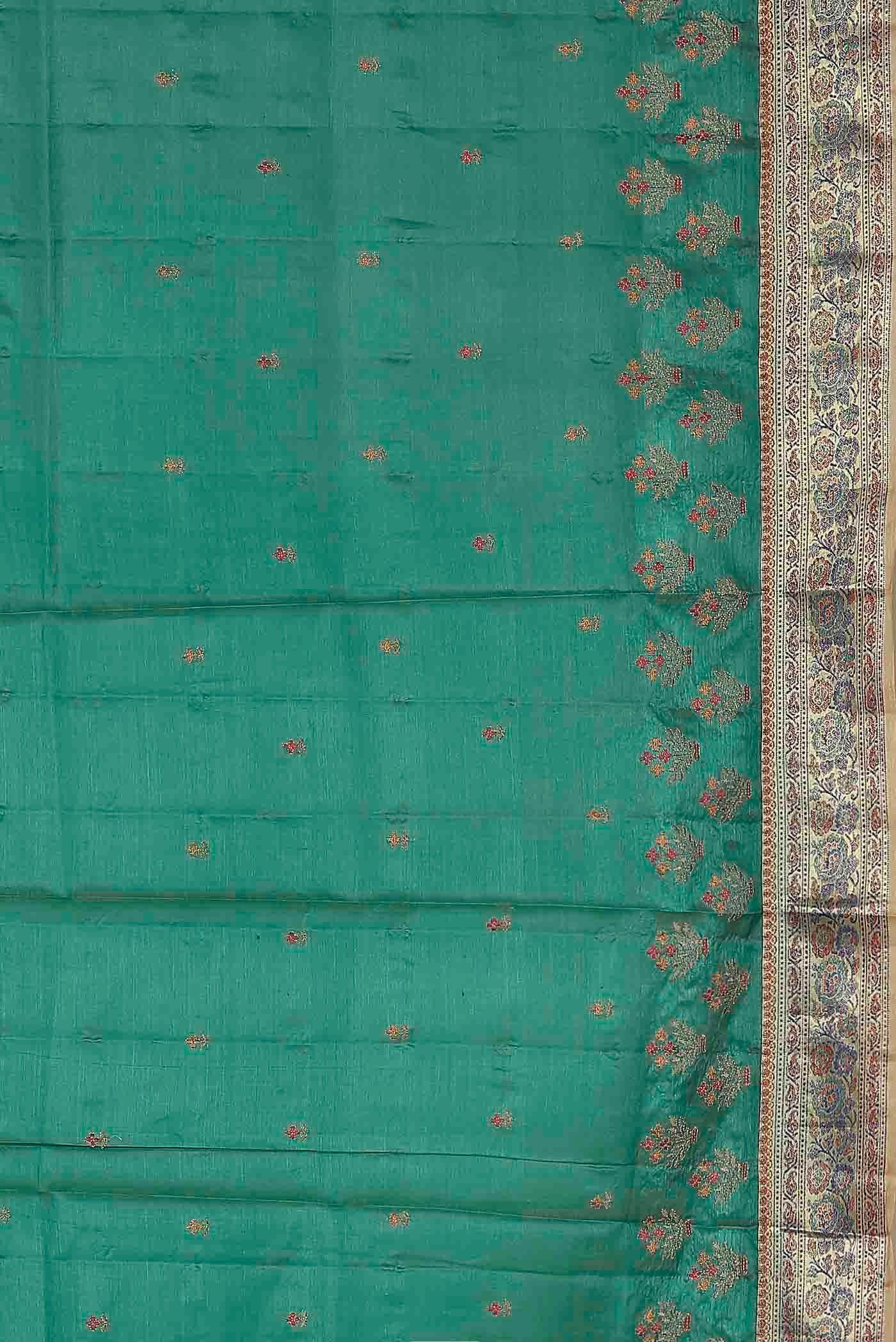 Green Banarasi Tussar Silk Saree