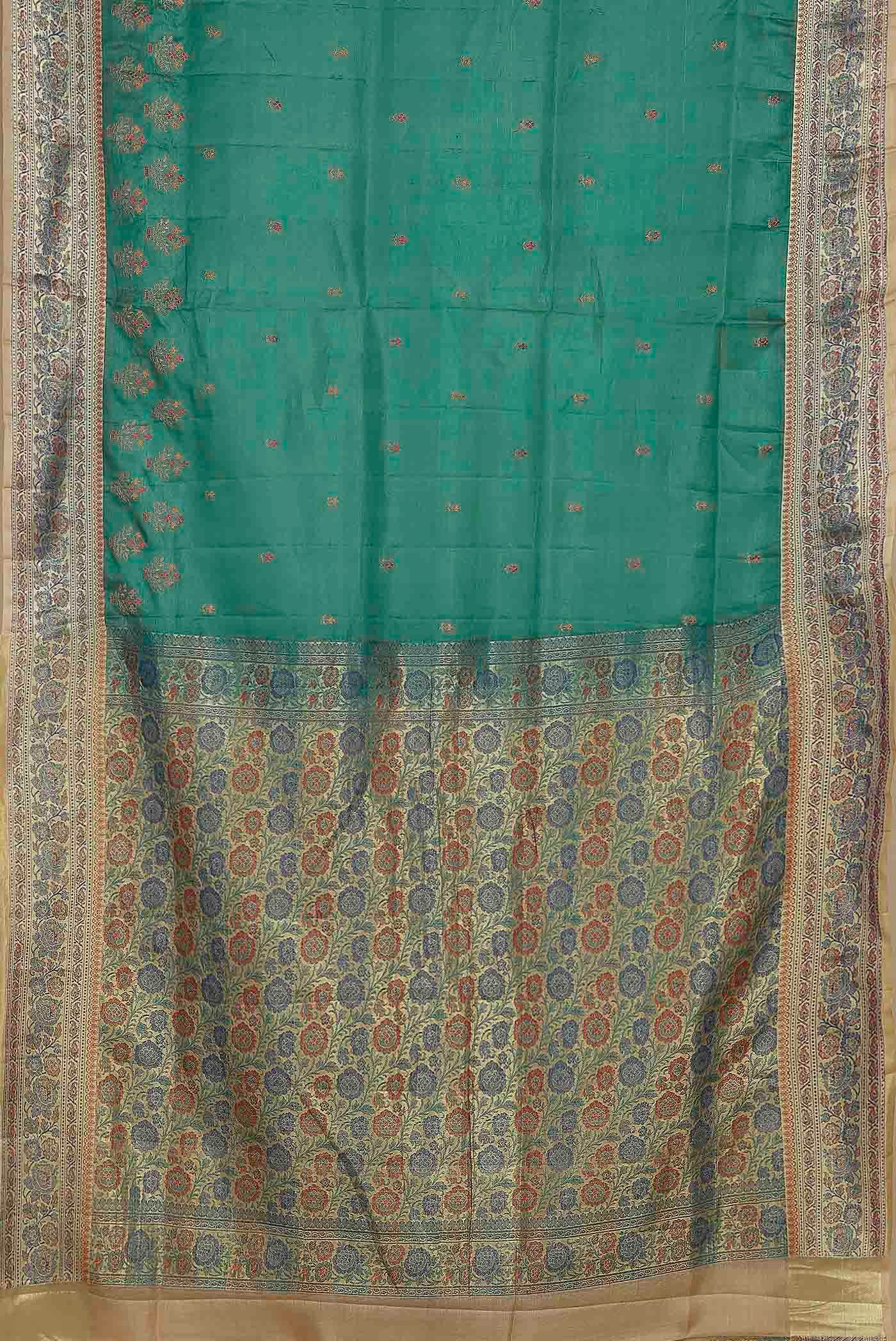 Green Banarasi Tussar Silk Saree