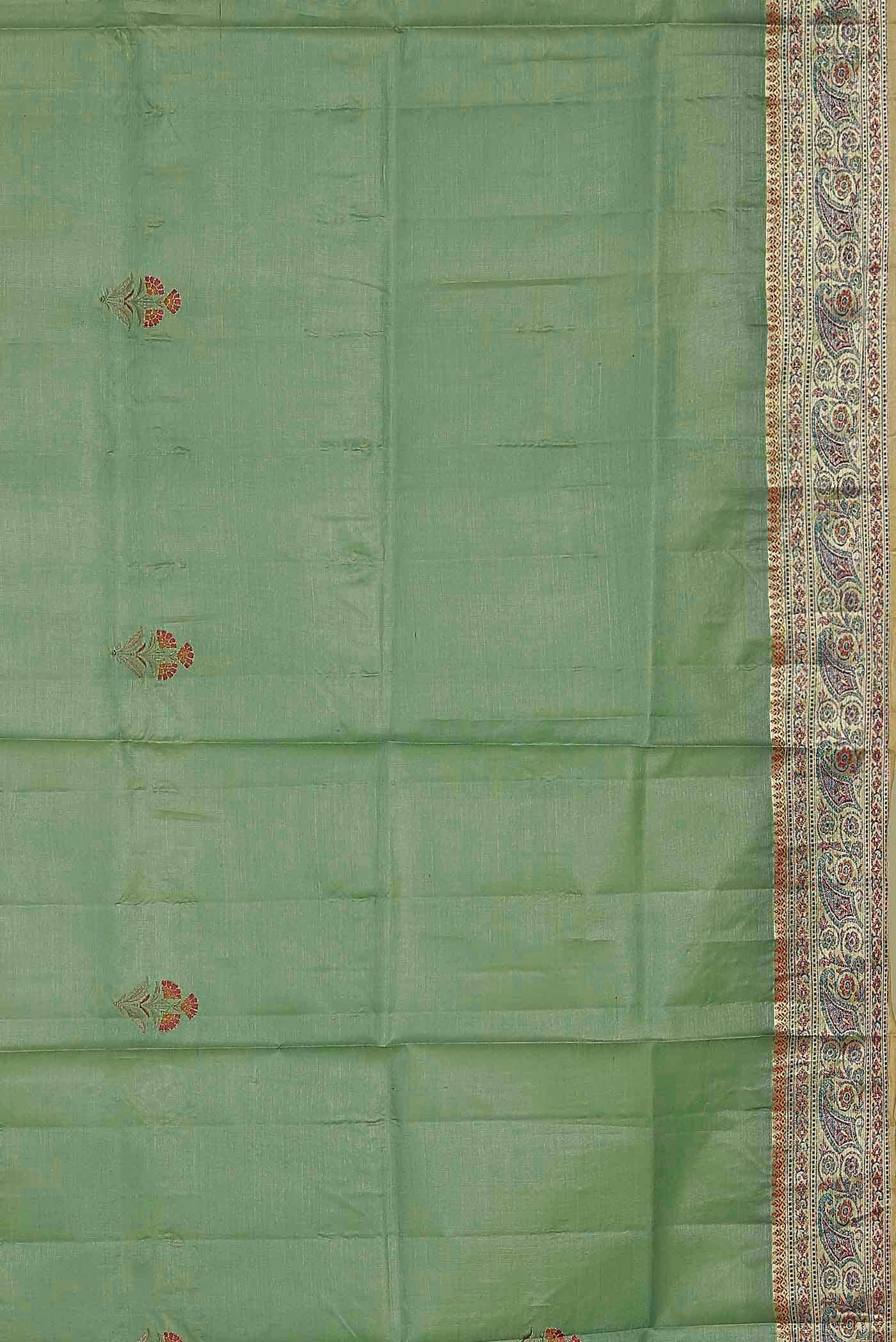Green Banarasi Tussar Silk Saree