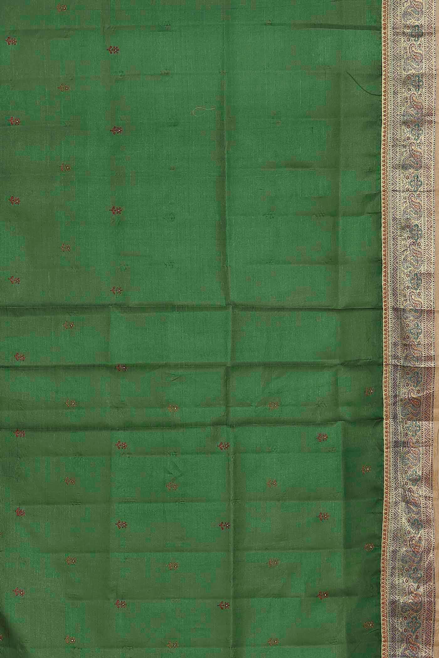 Green Banarasi Tussar Silk Saree