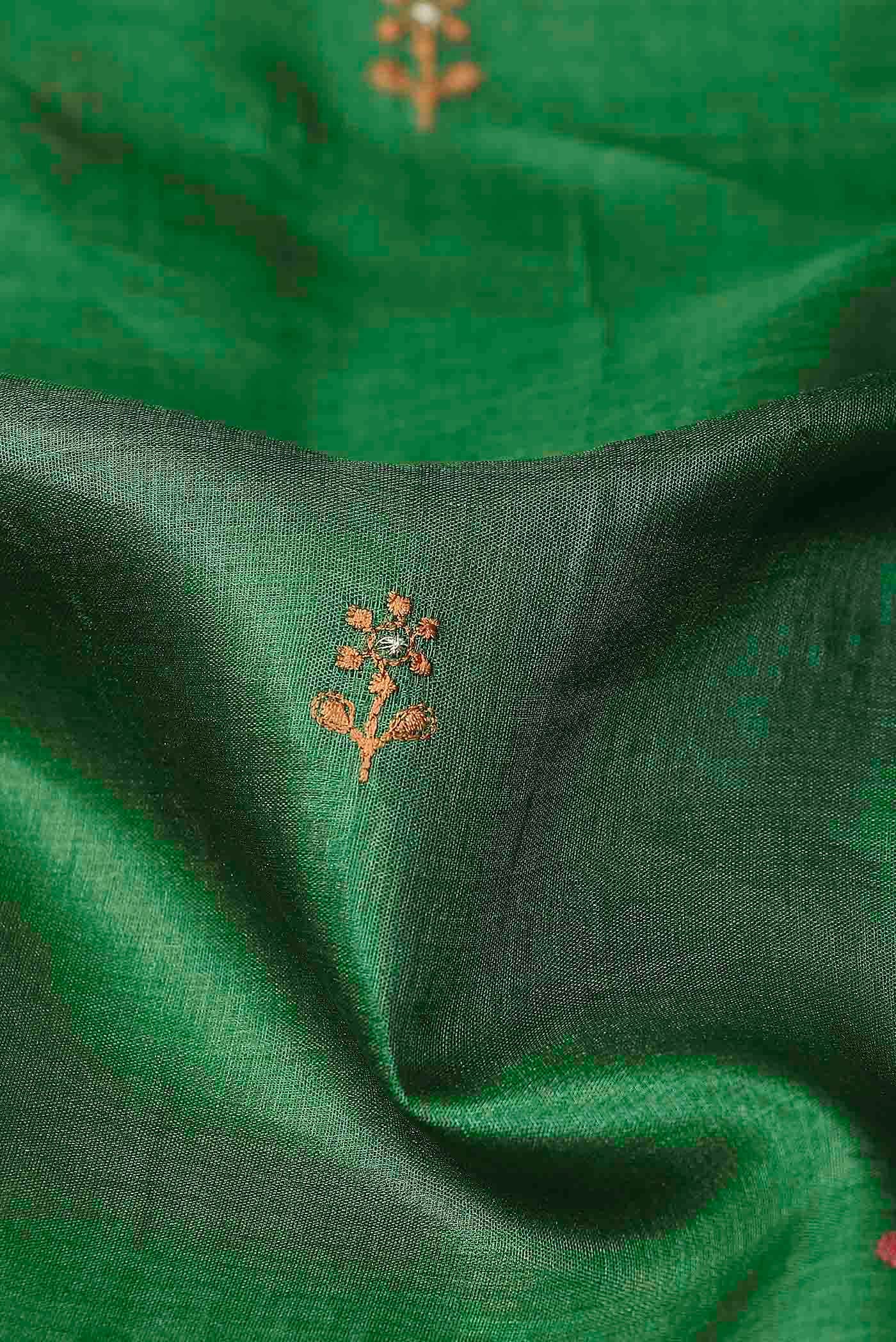 Green Banarasi Tussar Silk Saree