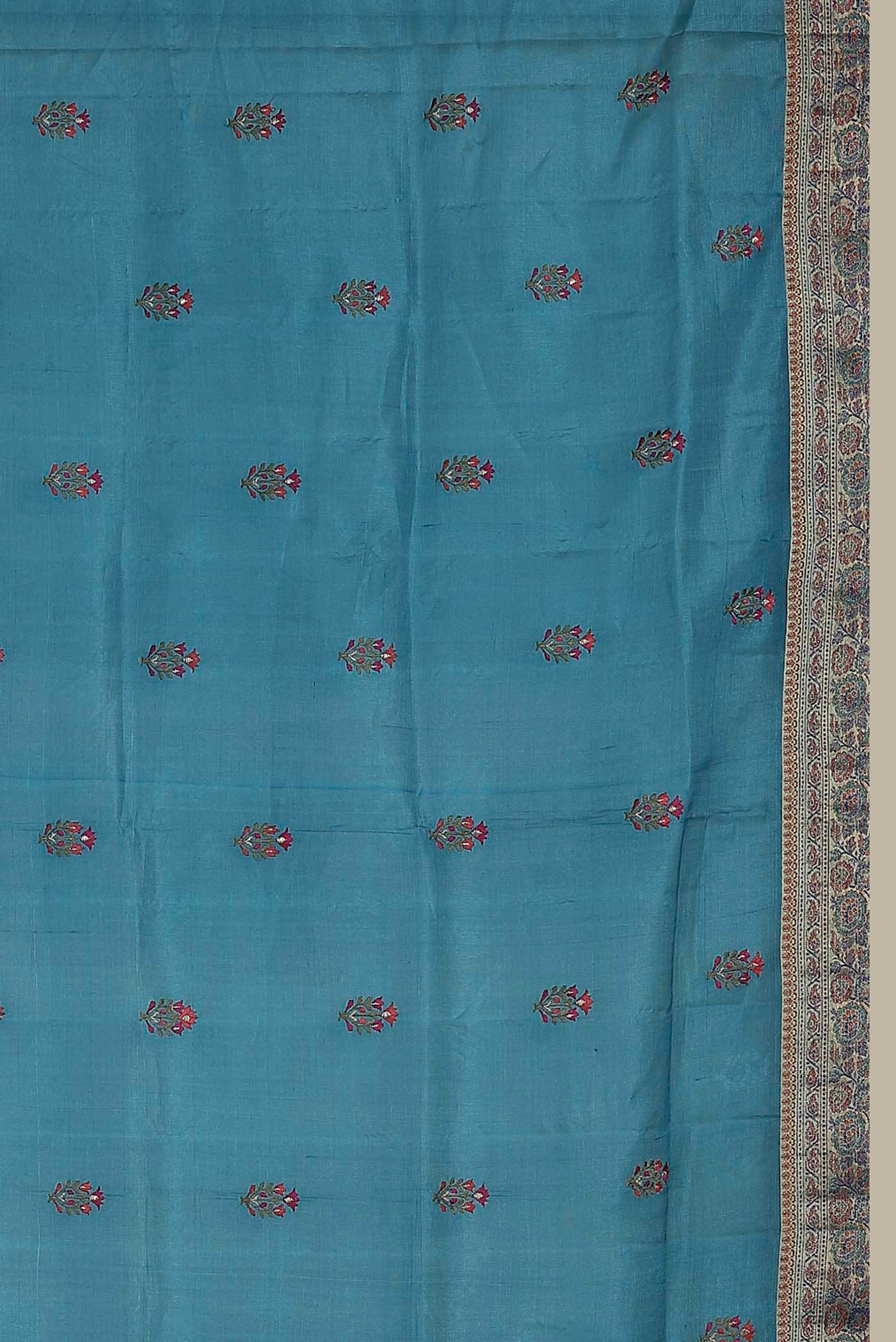 Blue Banarasi Tussar Silk Saree