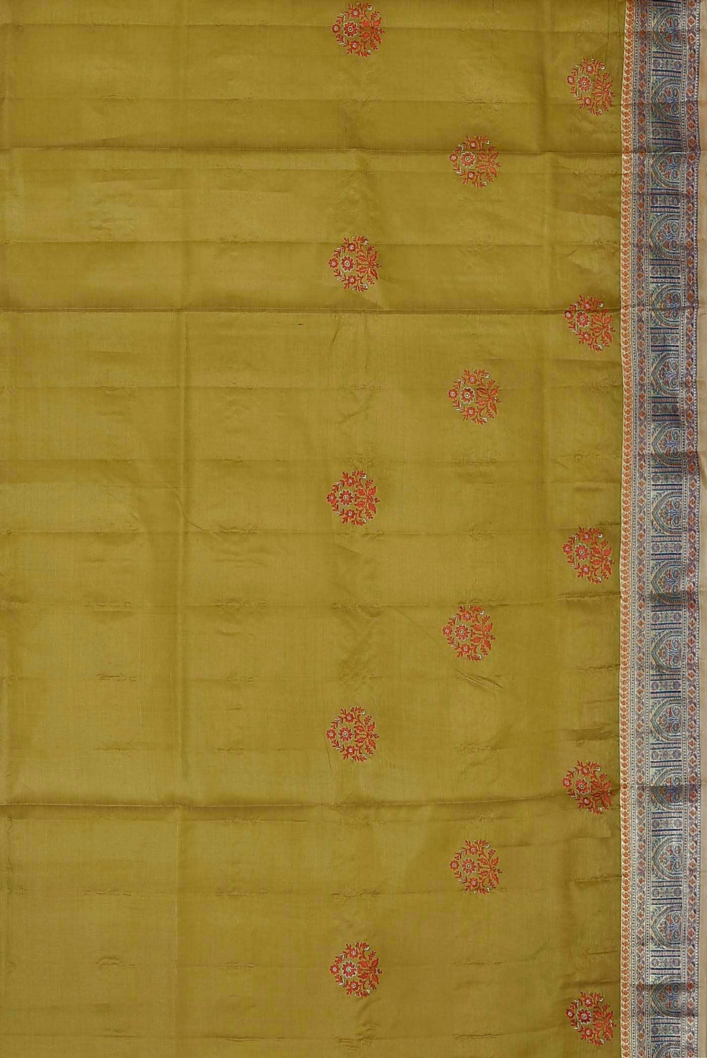 Mehandi Green Banarasi Tussar Silk Saree