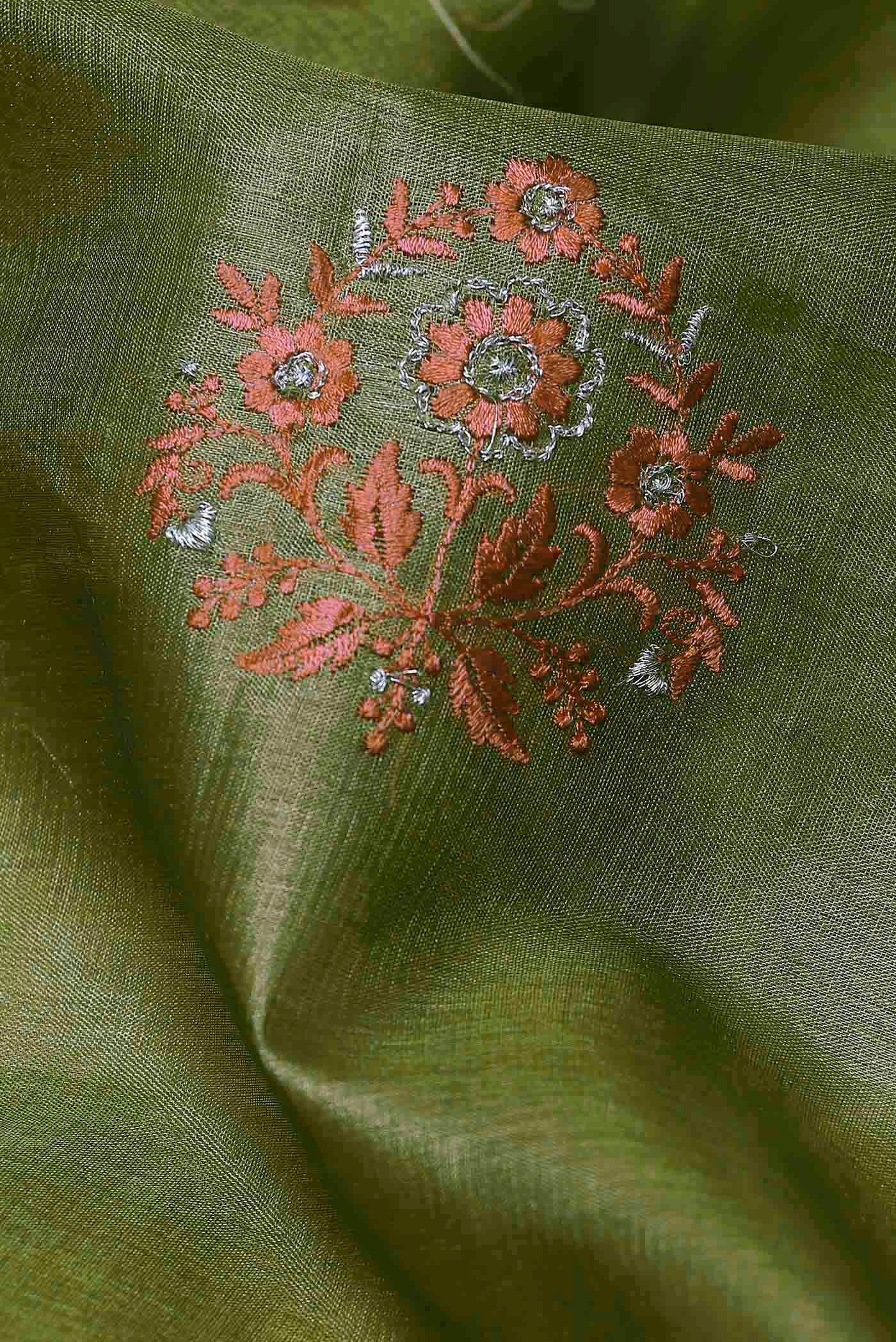 Mehandi Green Banarasi Tussar Silk Saree