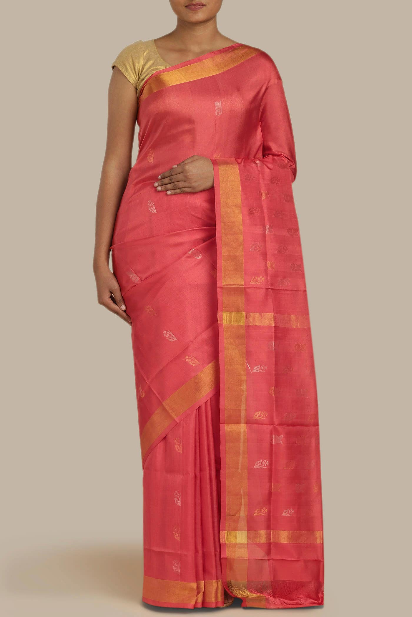 Coral Uppada Silk Saree