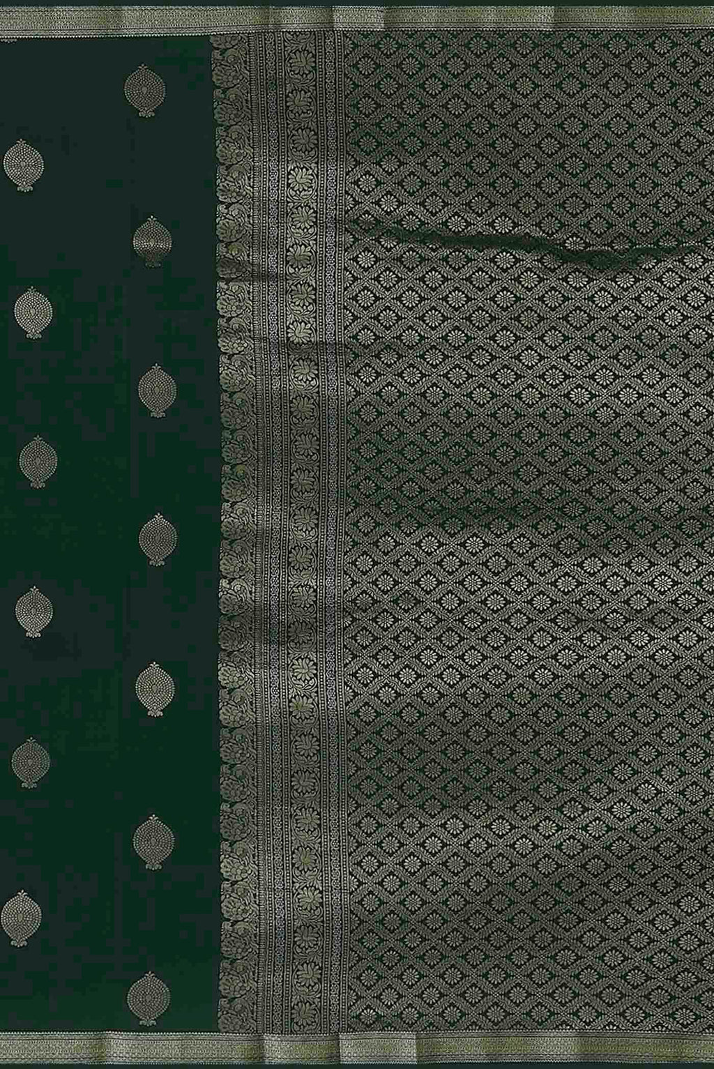 Green Mysore Crepe Saree