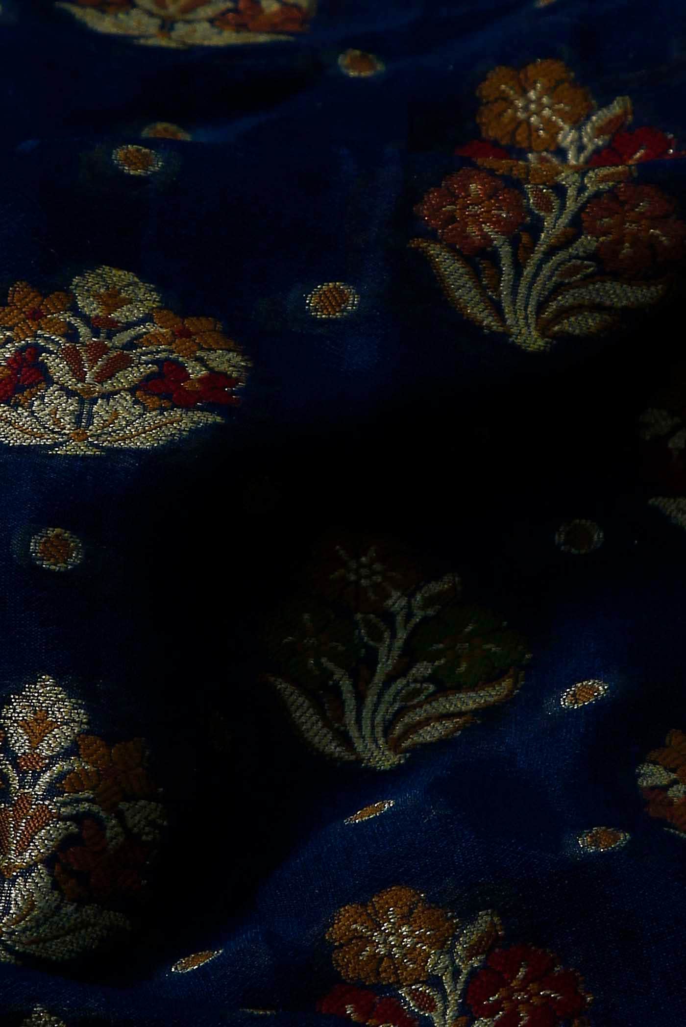 Blue Banarasi Georgette Saree