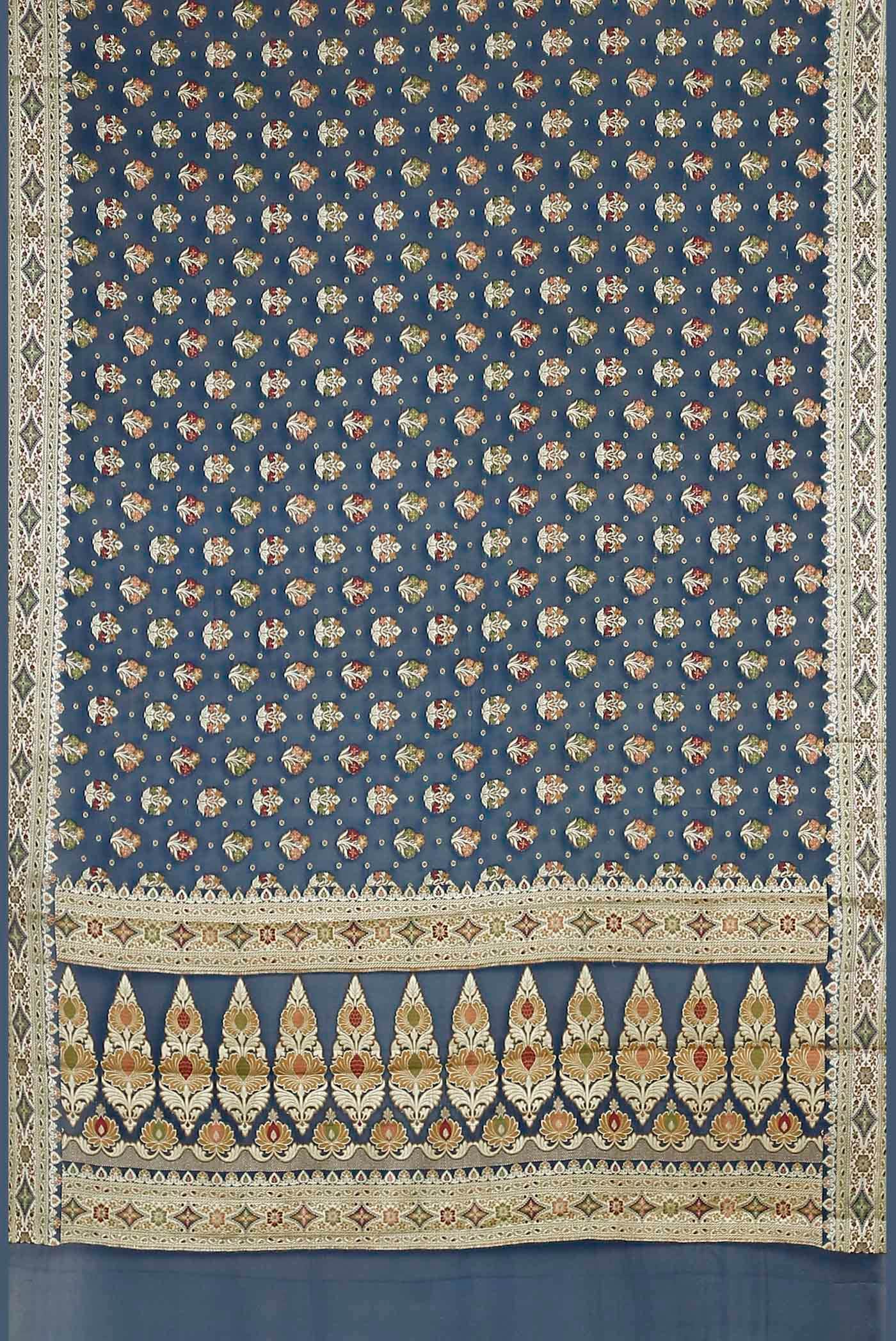 Blue Banarasi Georgette Saree