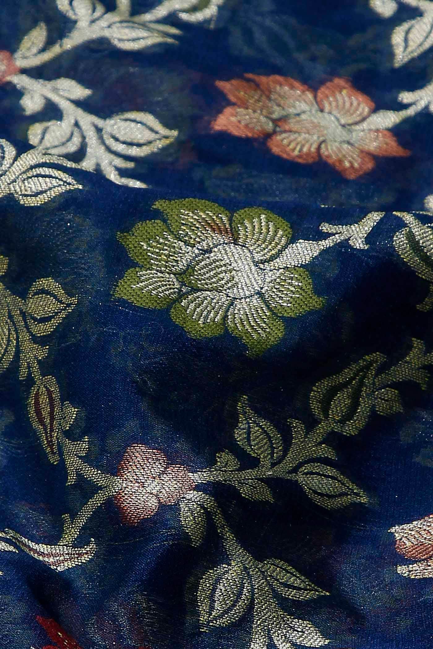 Blue Banarasi Georgette Saree