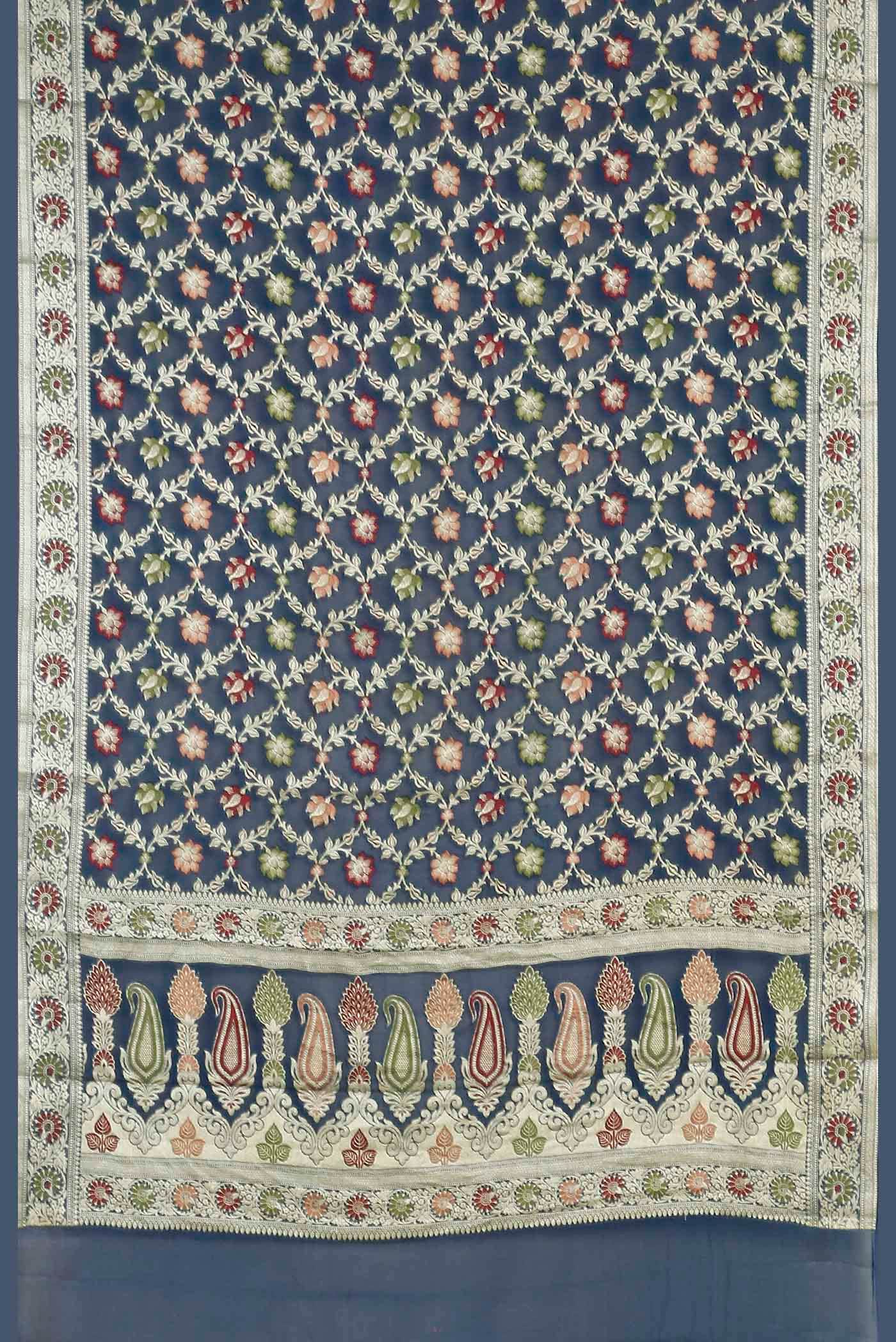 Blue Banarasi Georgette Saree