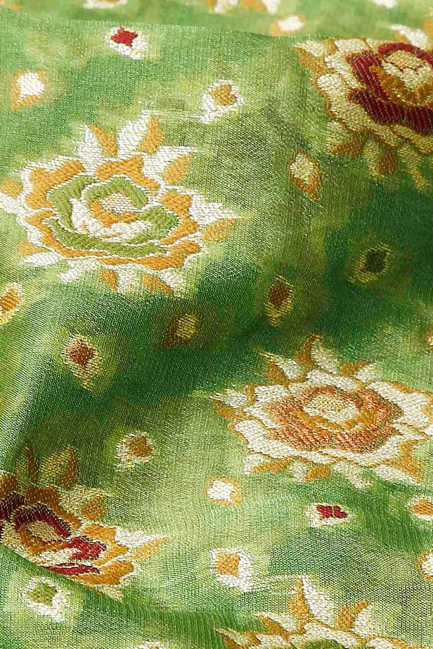 Green Banarasi Georgette Saree