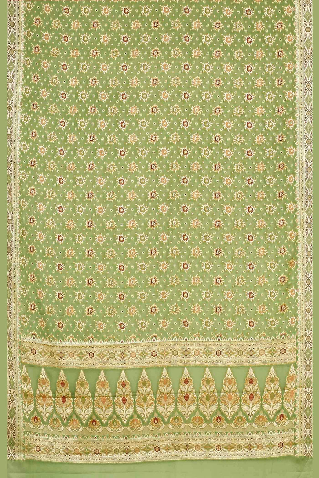 Green Banarasi Georgette Saree