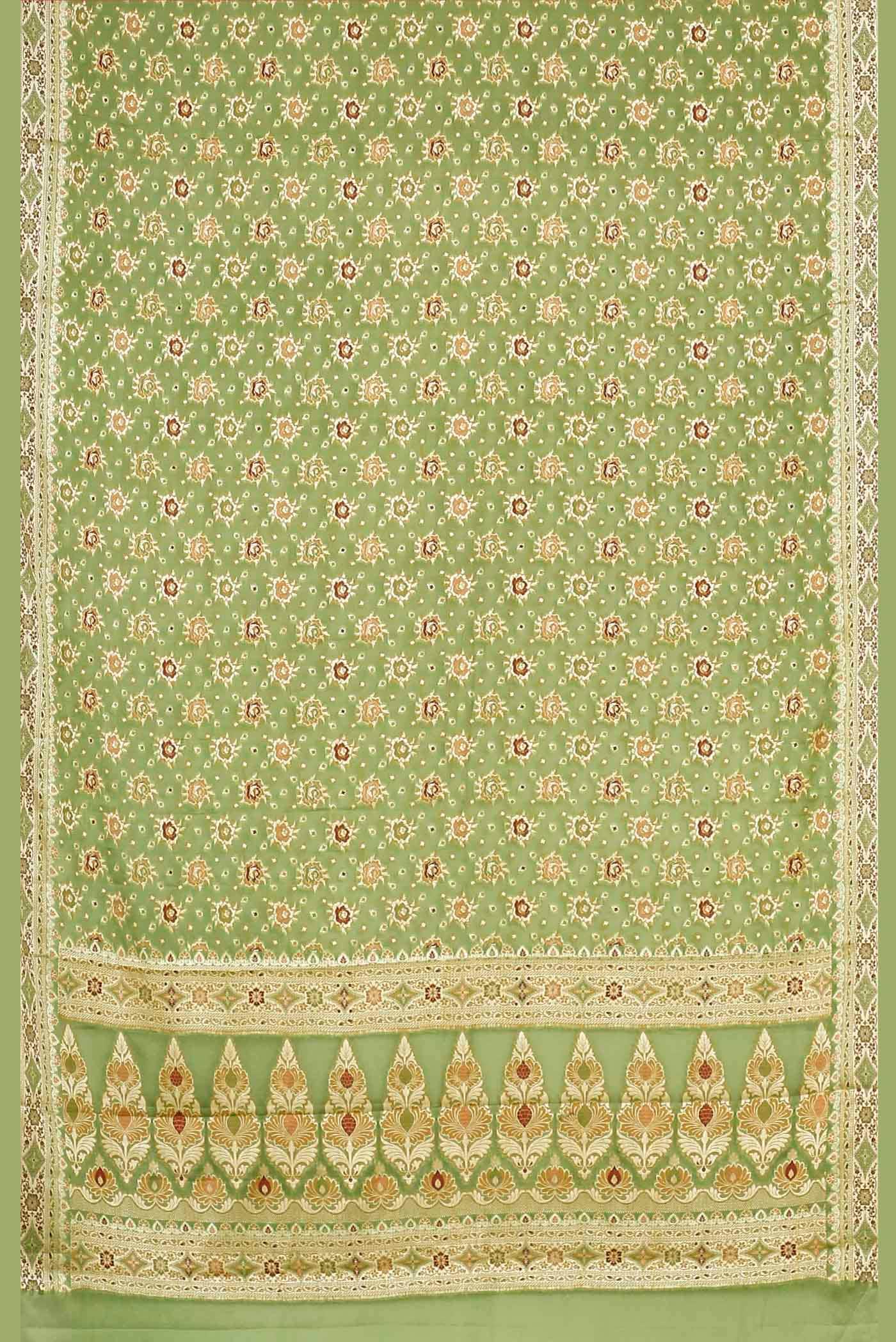 Green Banarasi Georgette Saree