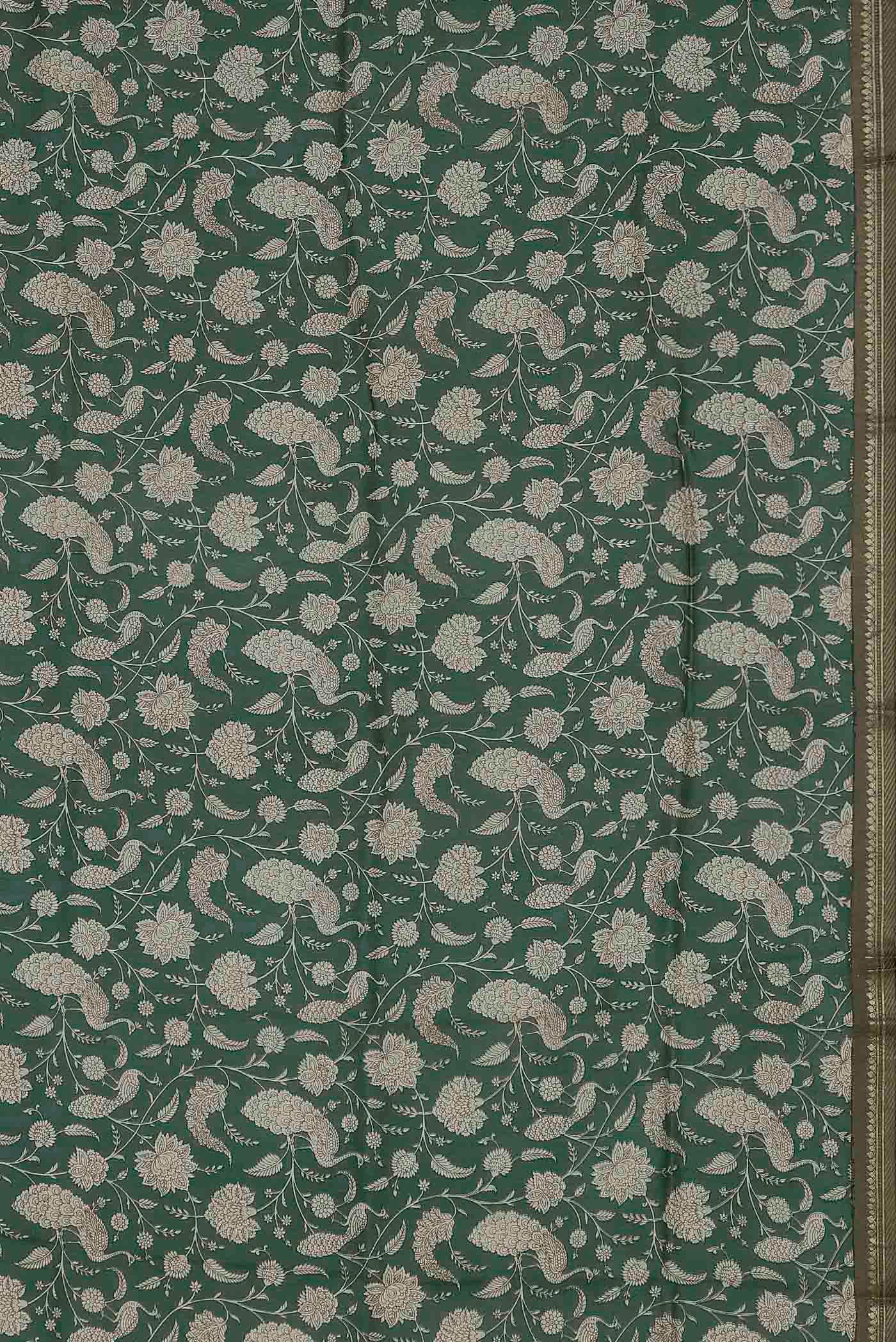 Green Bhagalpuri Tussar Silk Saree