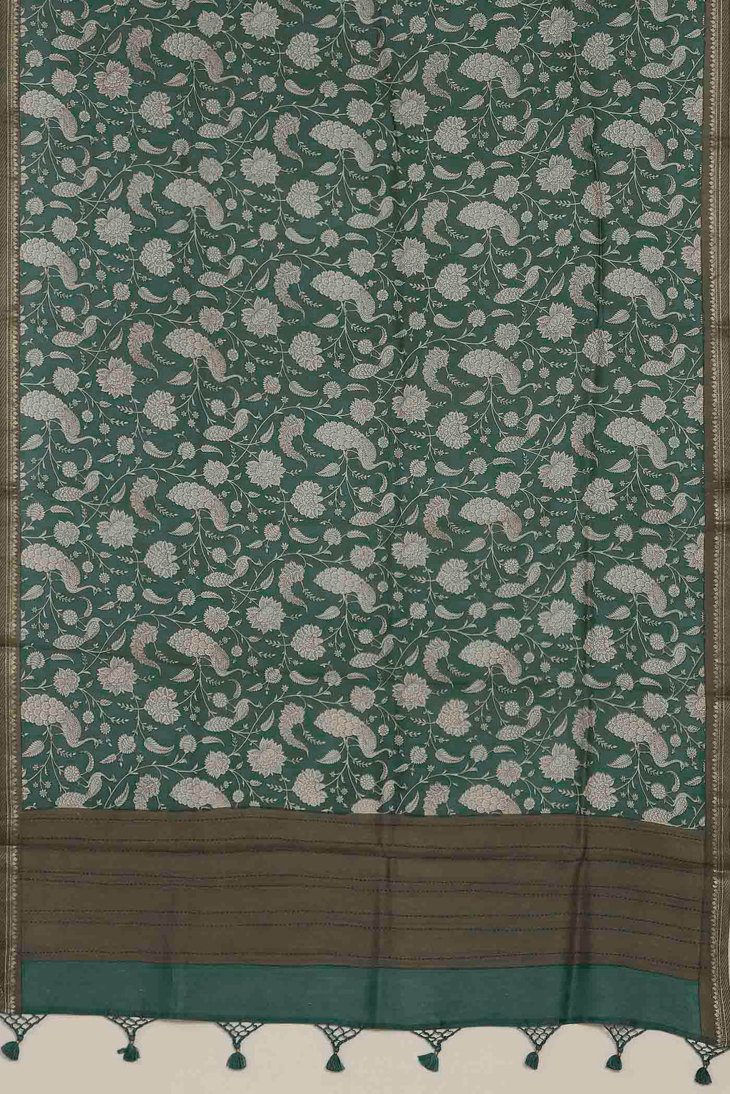 Green Bhagalpuri Tussar Silk Saree