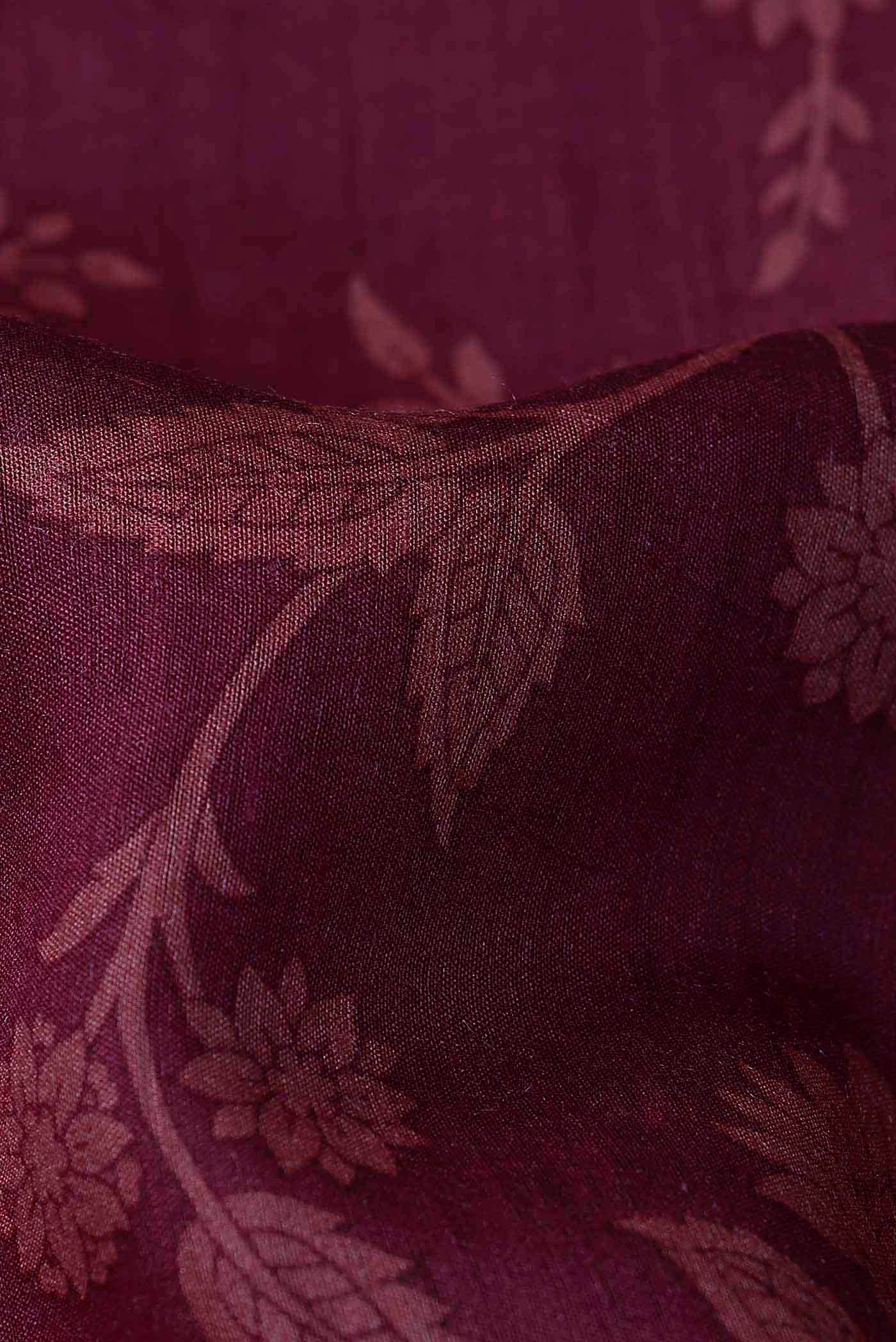 Maroon Bhagalpuri Tussar Silk Saree