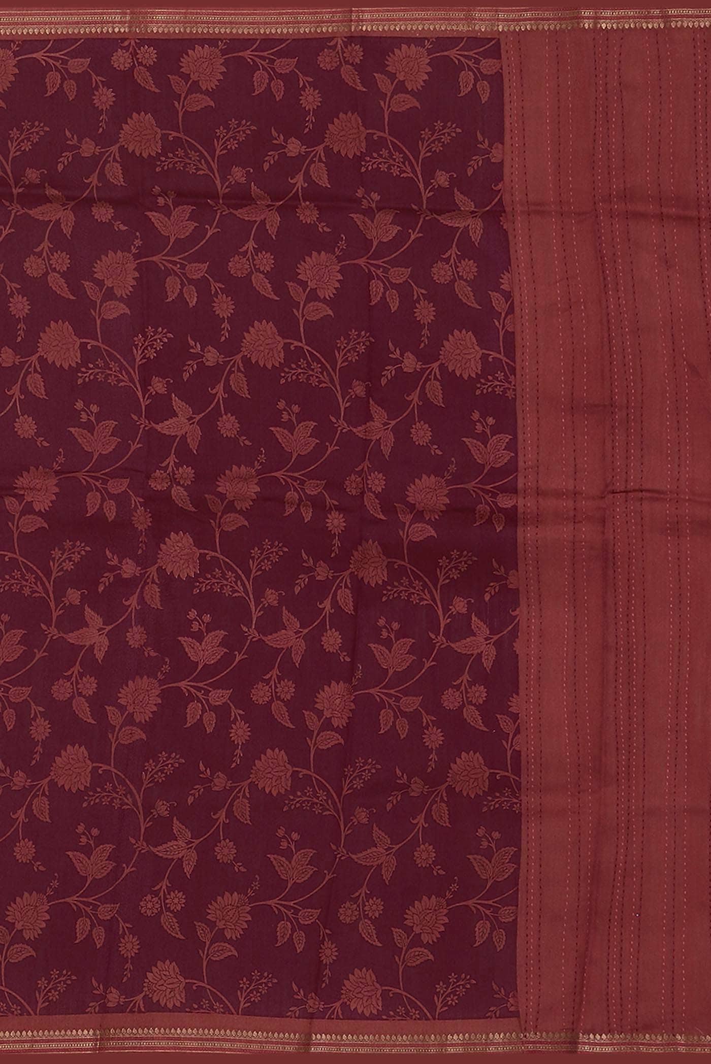 Maroon Bhagalpuri Tussar Silk Saree