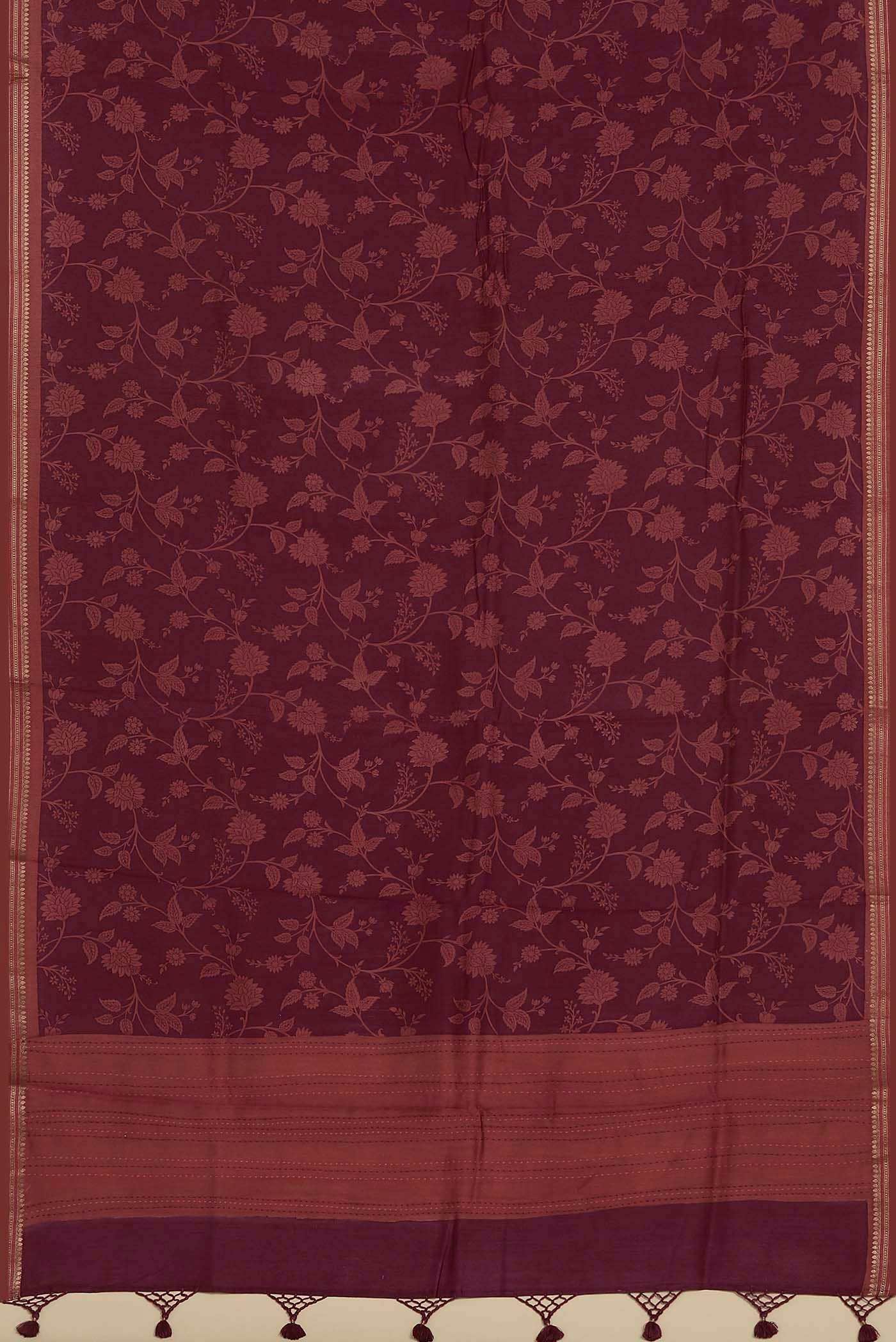 Maroon Bhagalpuri Tussar Silk Saree