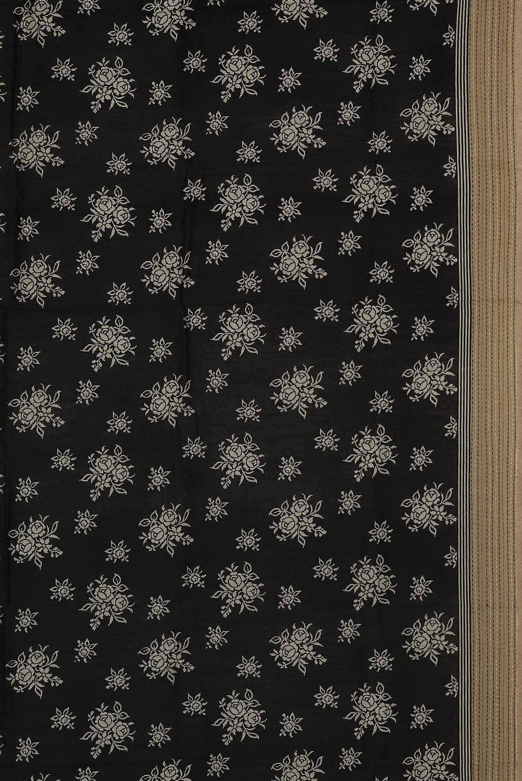 Black Bhagalpuri Tussar Silk Saree