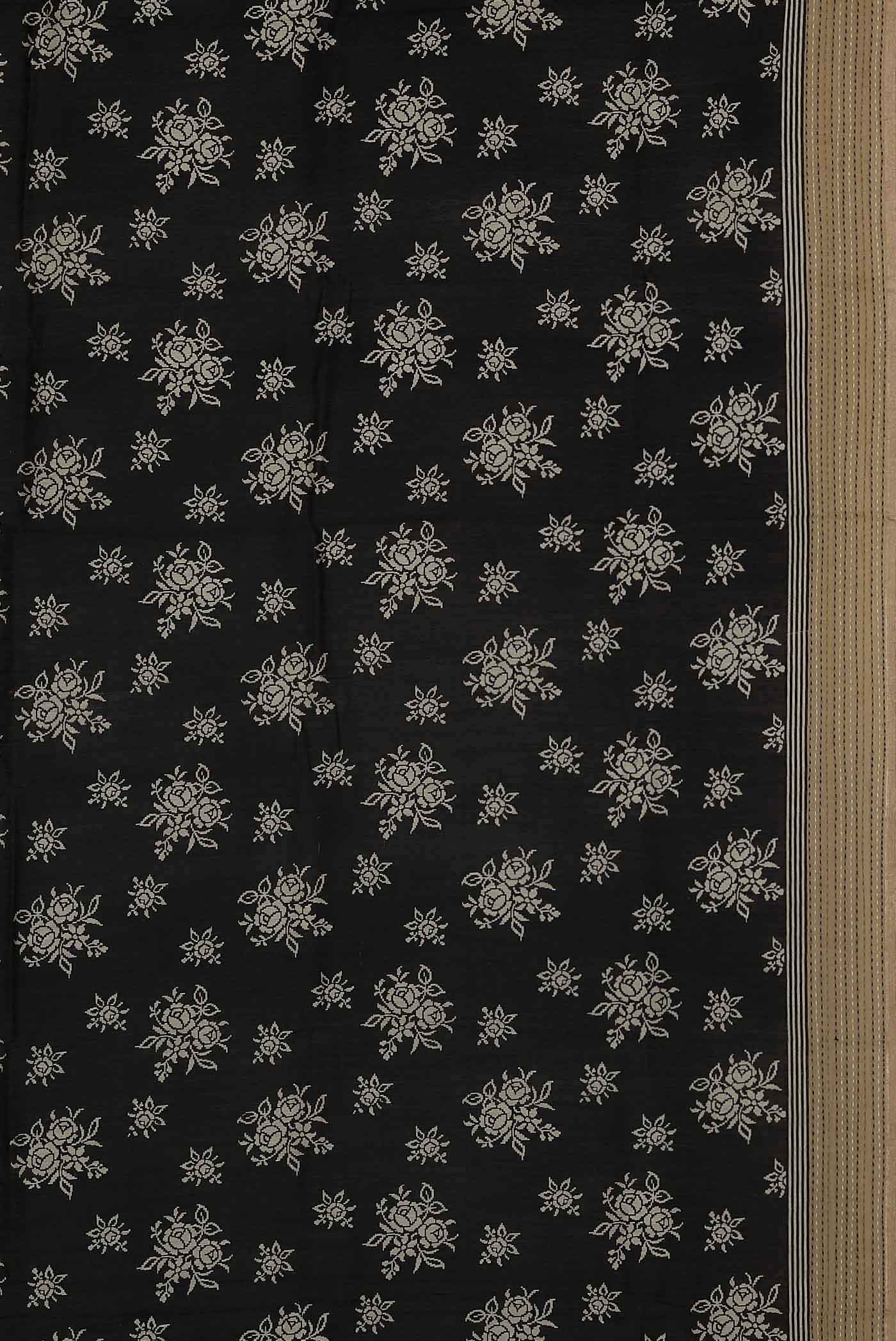 Black Bhagalpuri Tussar Silk Saree