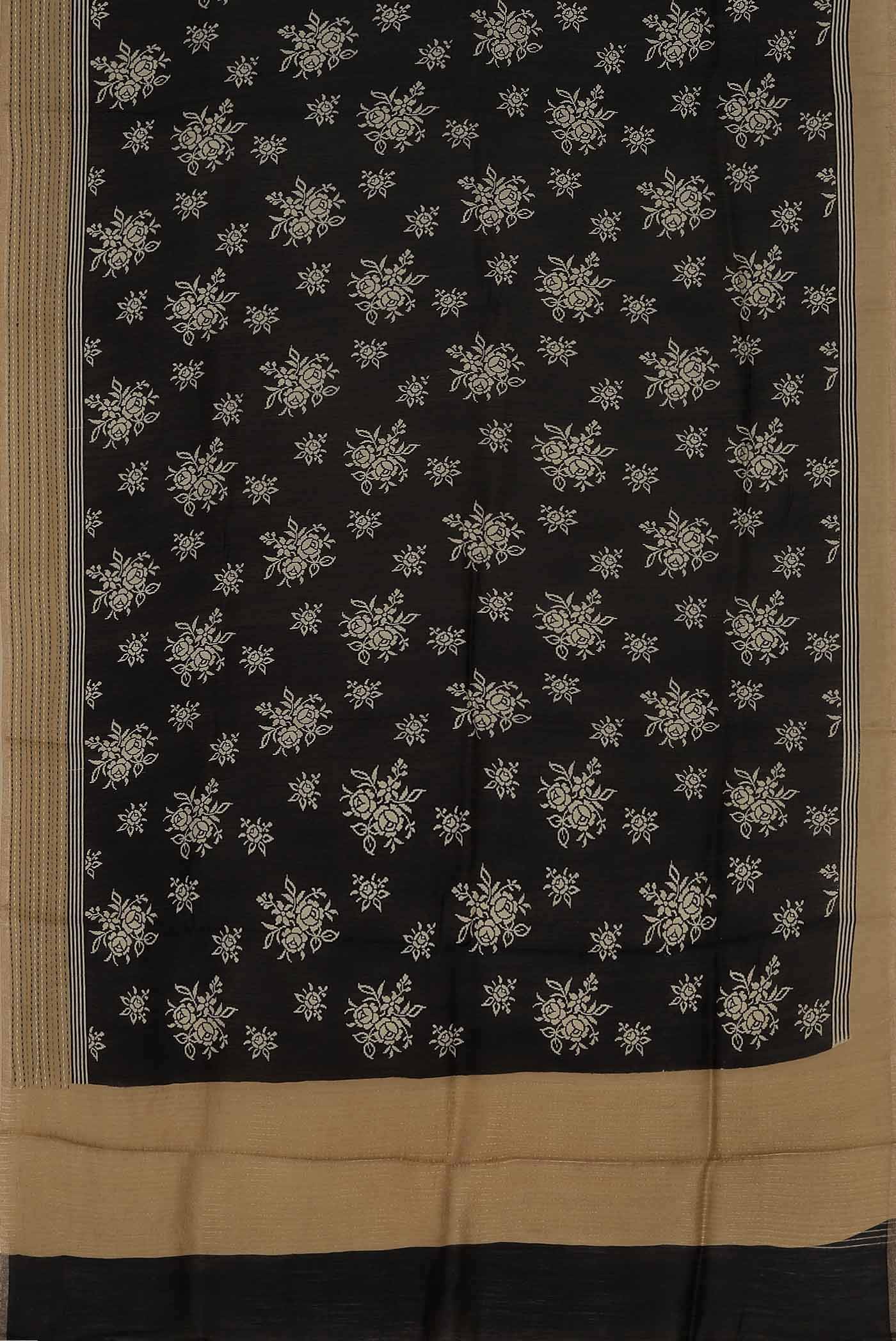 Black Bhagalpuri Tussar Silk Saree