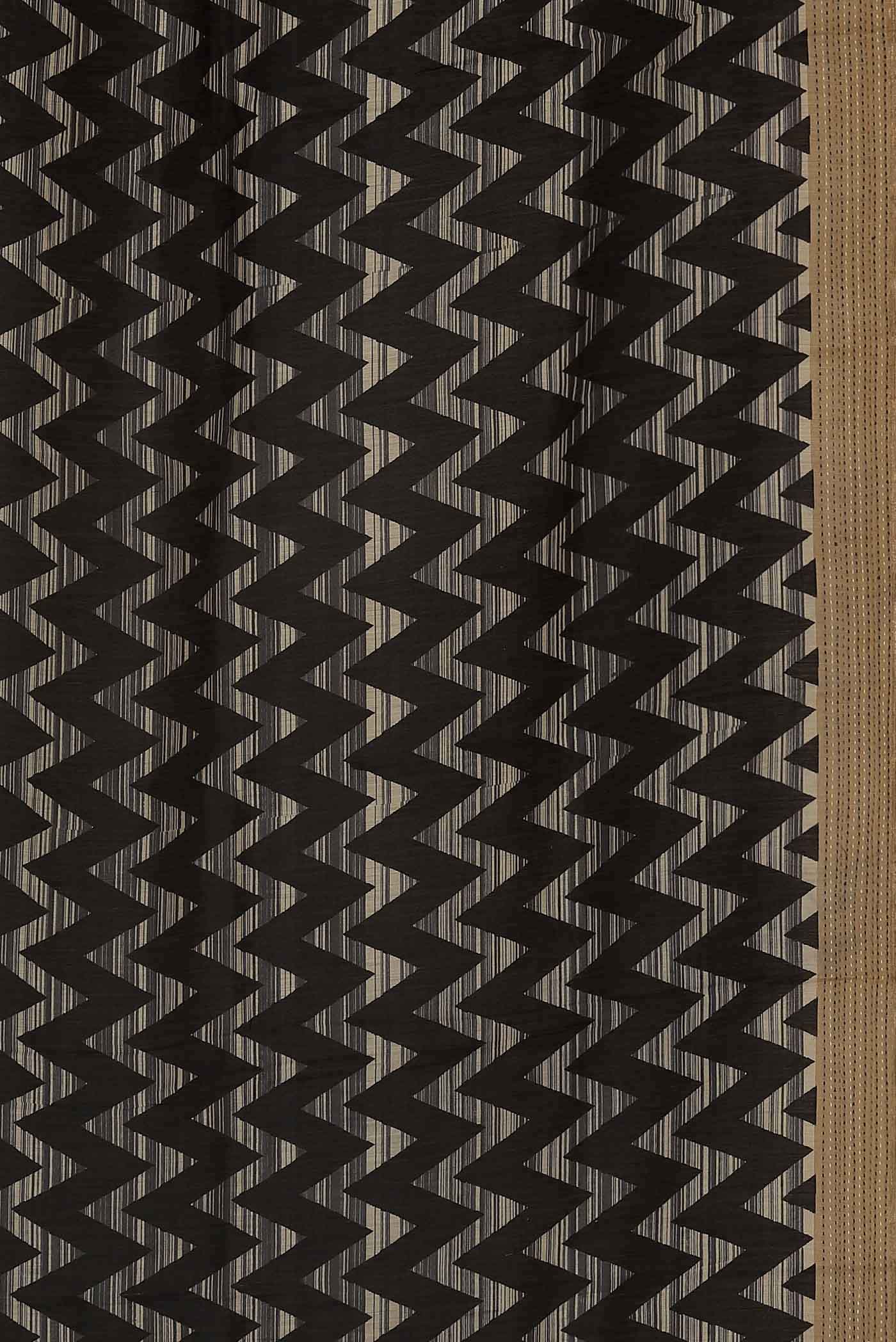 Black Bhagalpuri Tussar Silk Saree