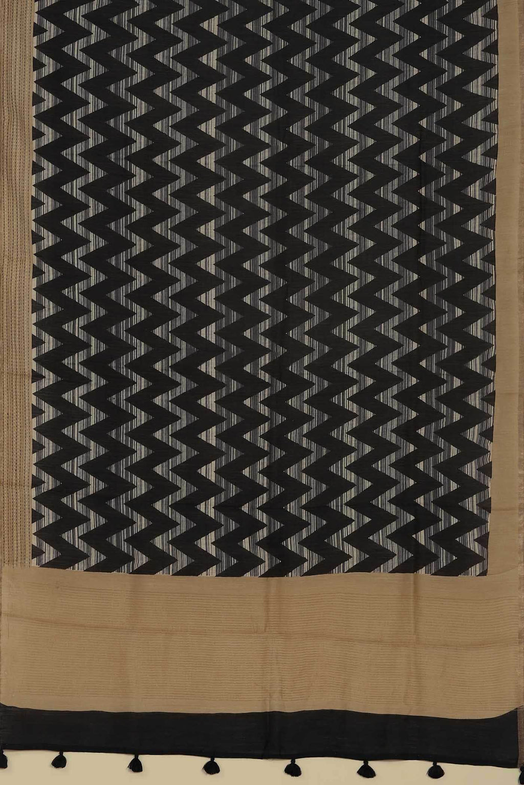 Black Bhagalpuri Tussar Silk Saree