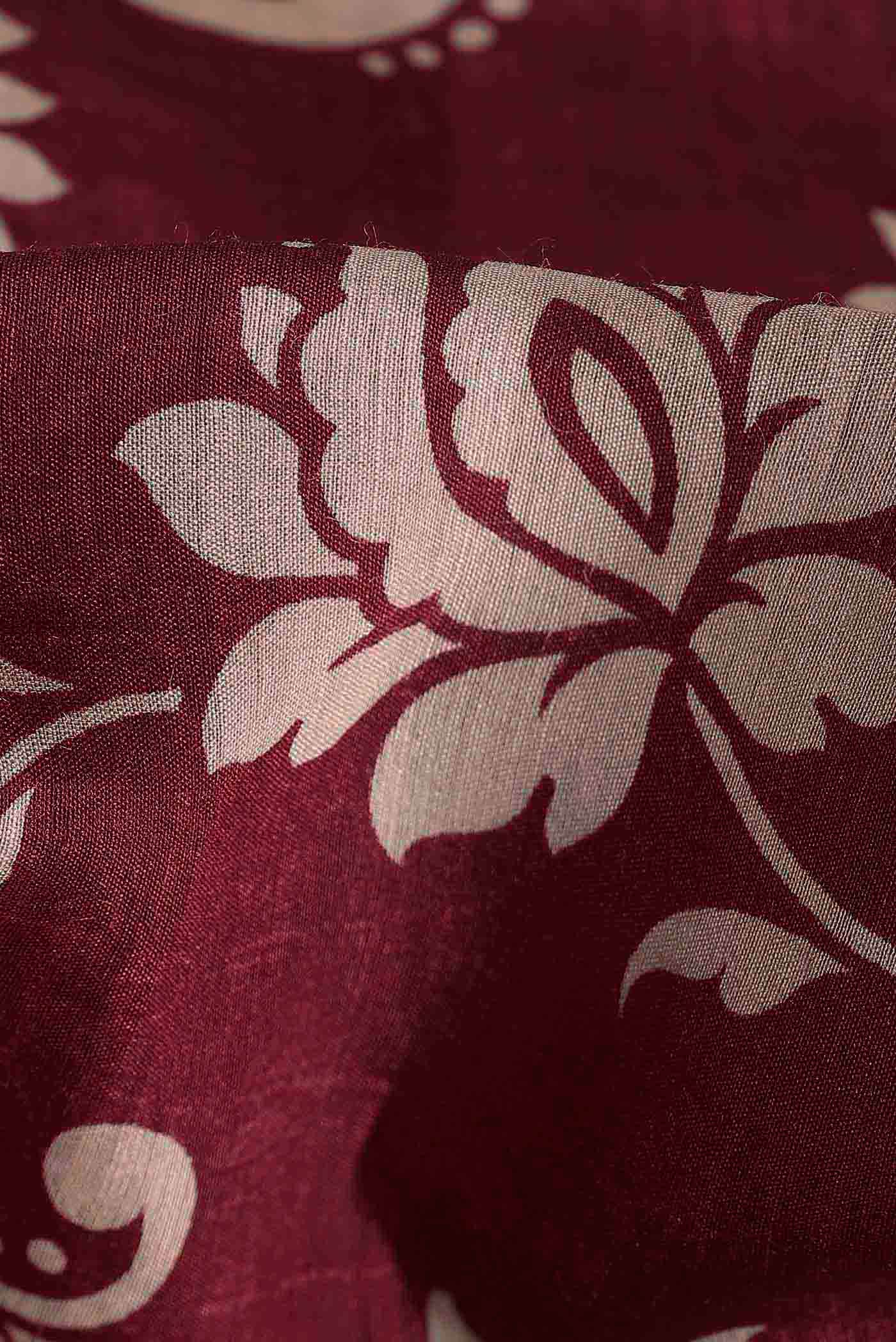 Maroon Bhagalpuri Tussar Silk Saree