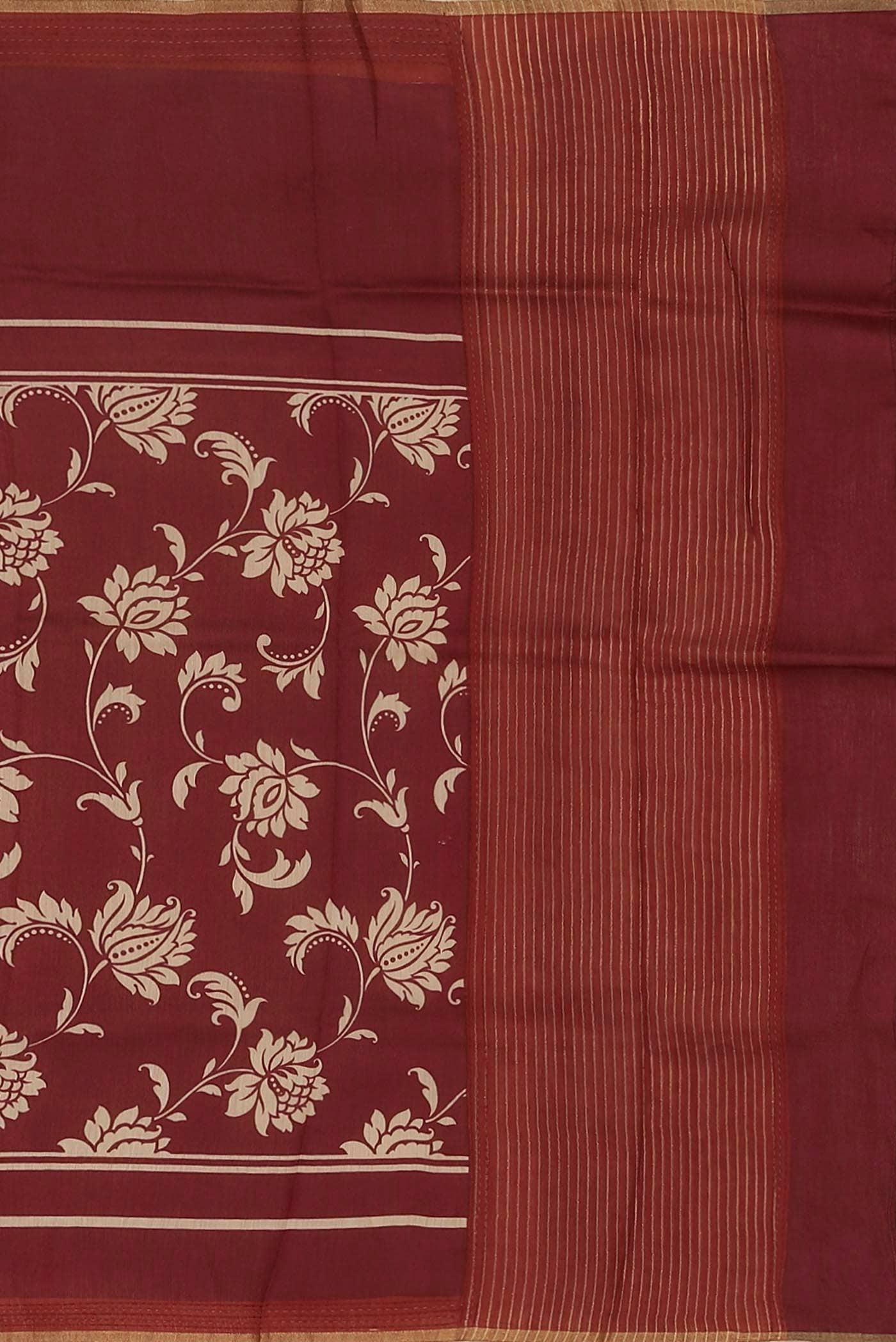 Maroon Bhagalpuri Tussar Silk Saree