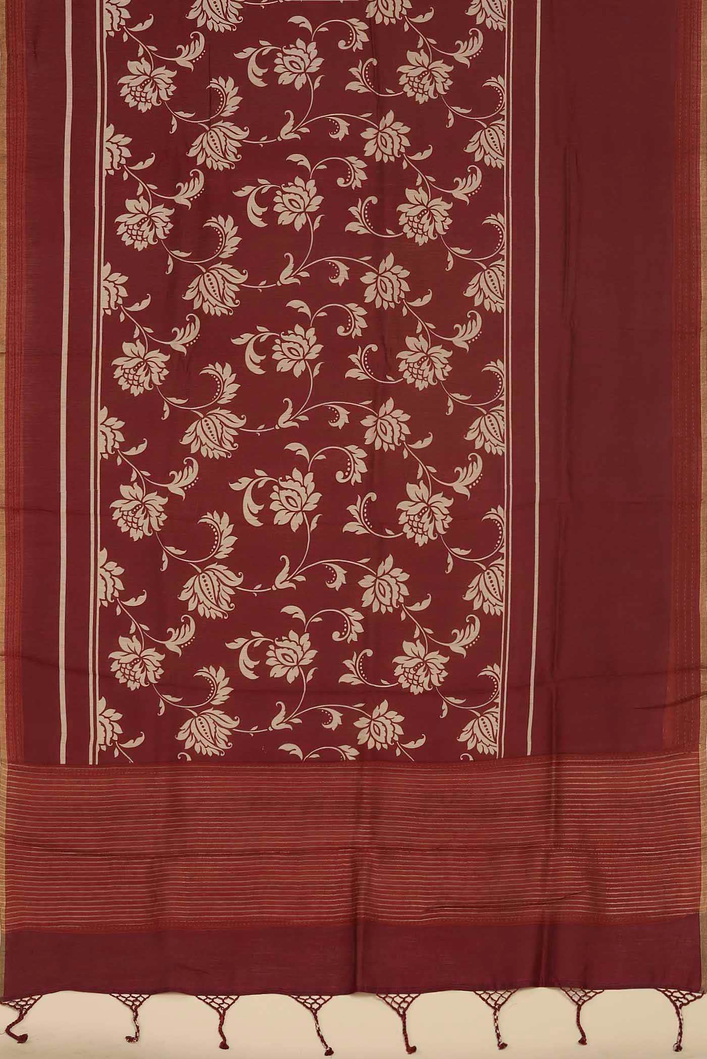 Maroon Bhagalpuri Tussar Silk Saree