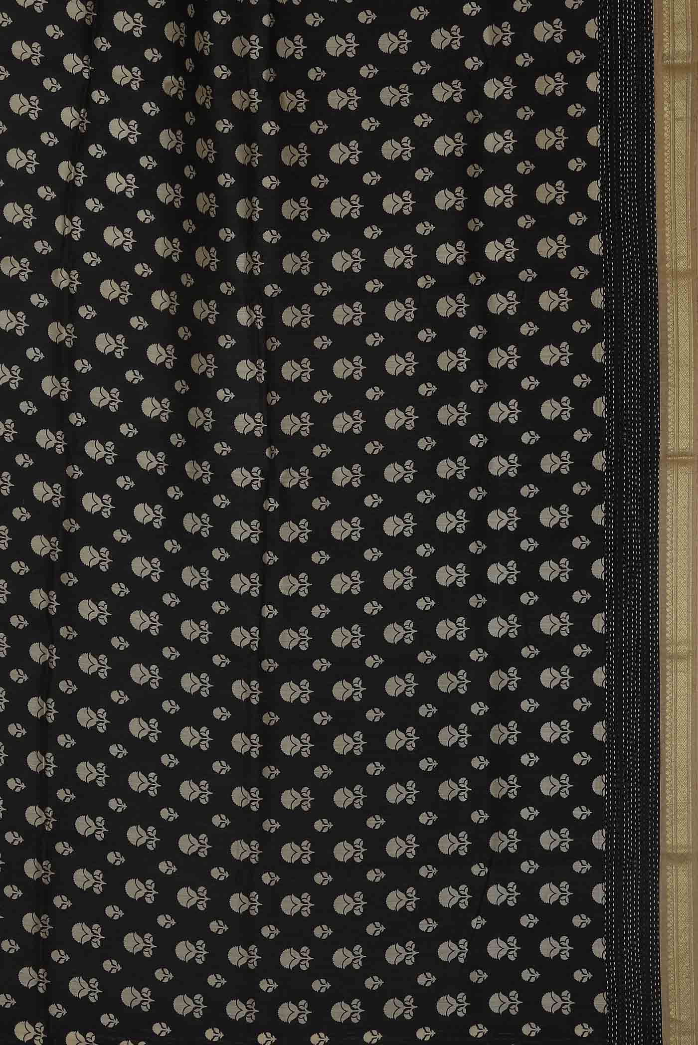 Black Bhagalpuri Tussar Silk Saree
