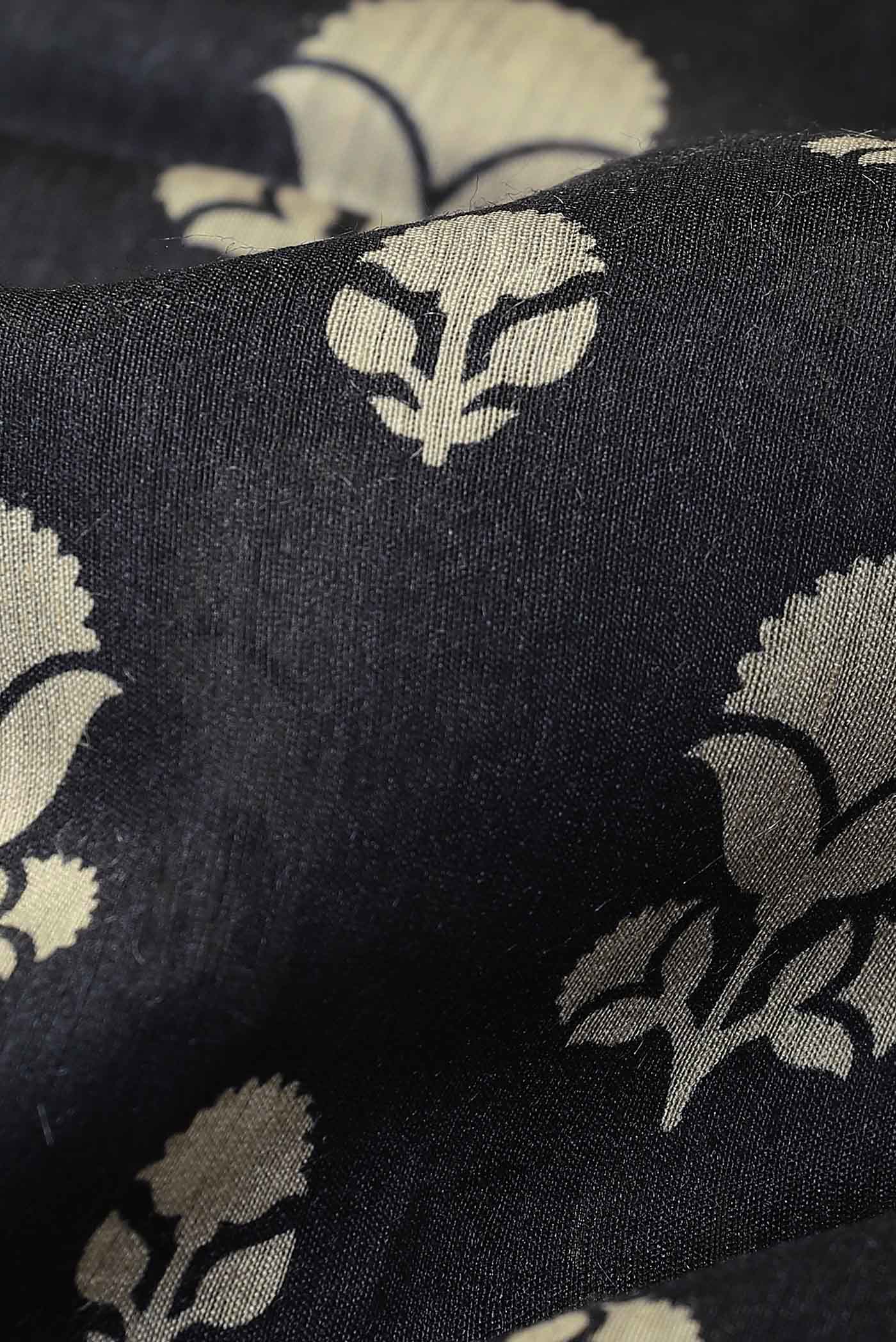 Black Bhagalpuri Tussar Silk Saree