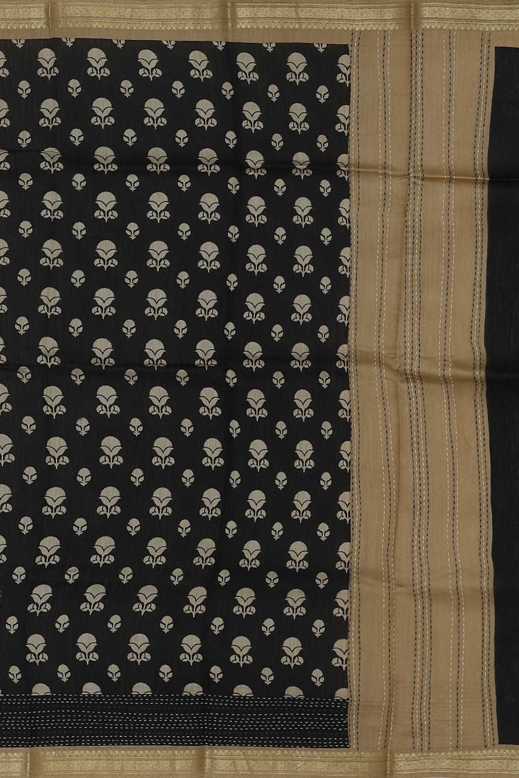 Black Bhagalpuri Tussar Silk Saree