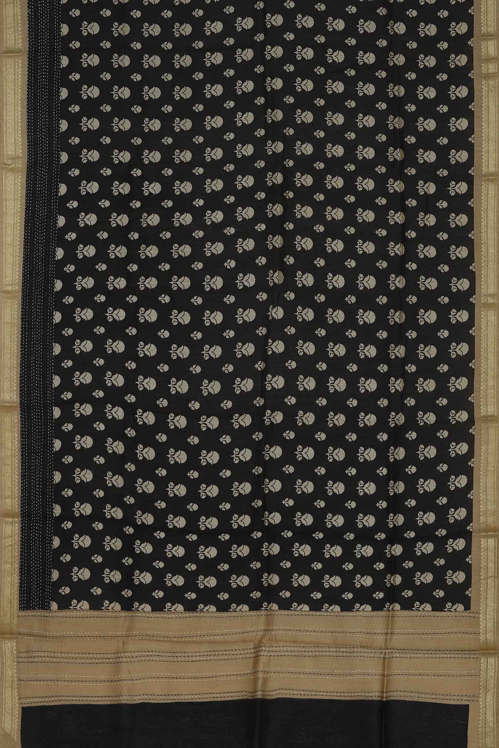 Black Bhagalpuri Tussar Silk Saree