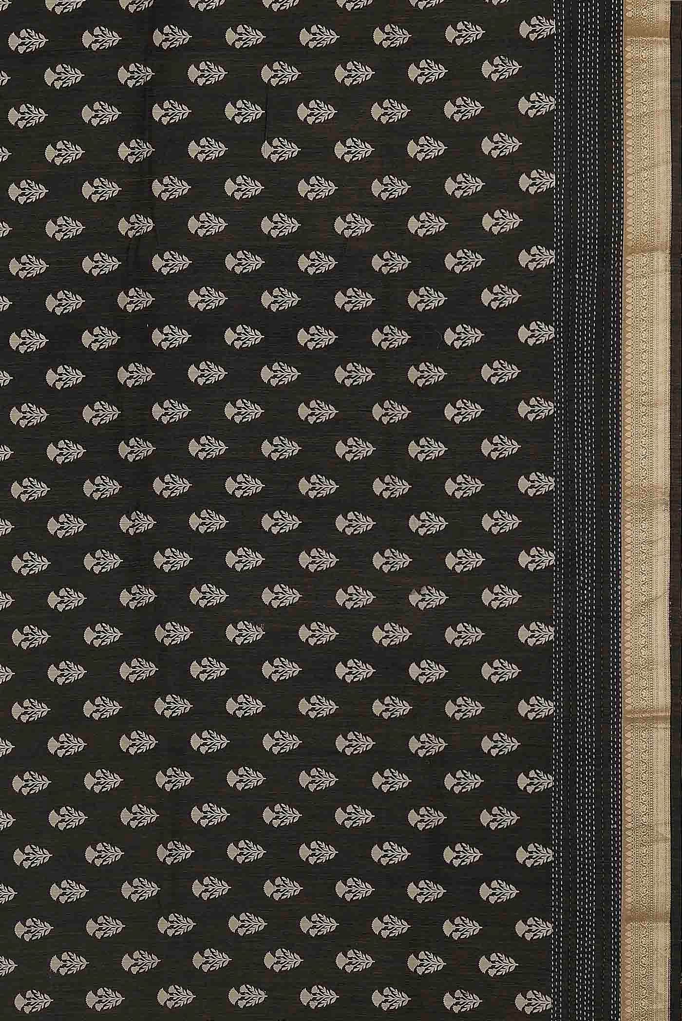 Black Bhagalpuri Tussar Silk Saree